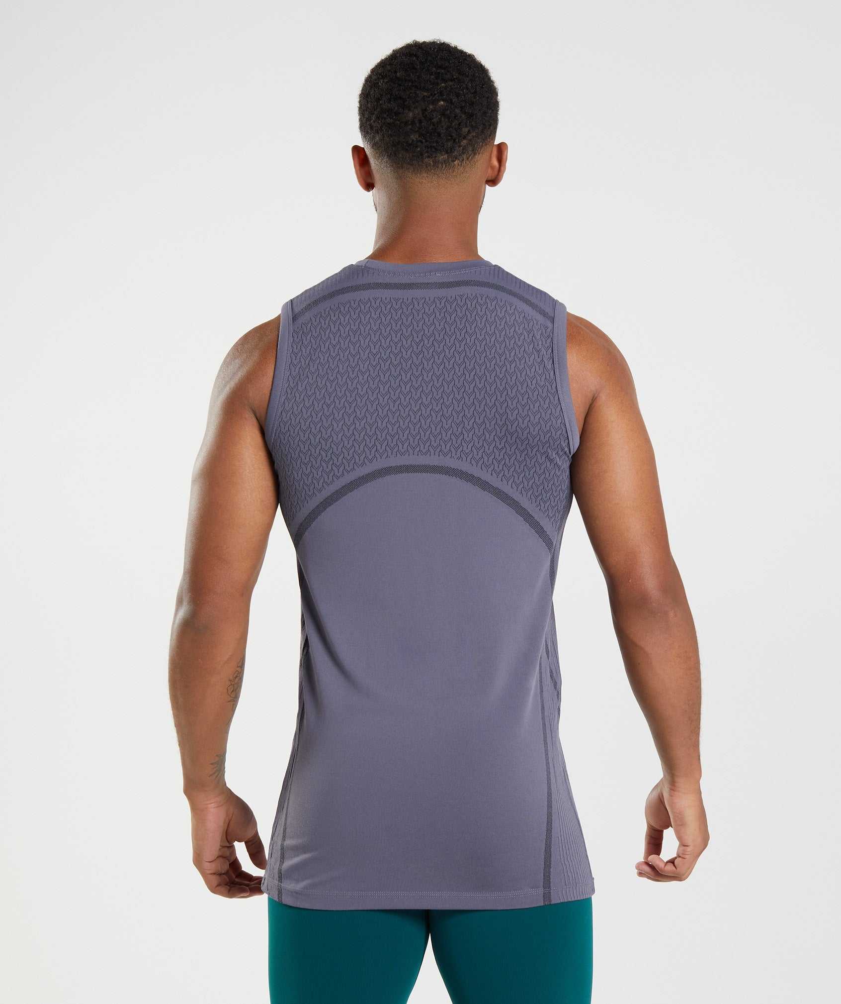 Purple / Black Gymshark 315 Seamless Men's Tanks | EQHUAZ162