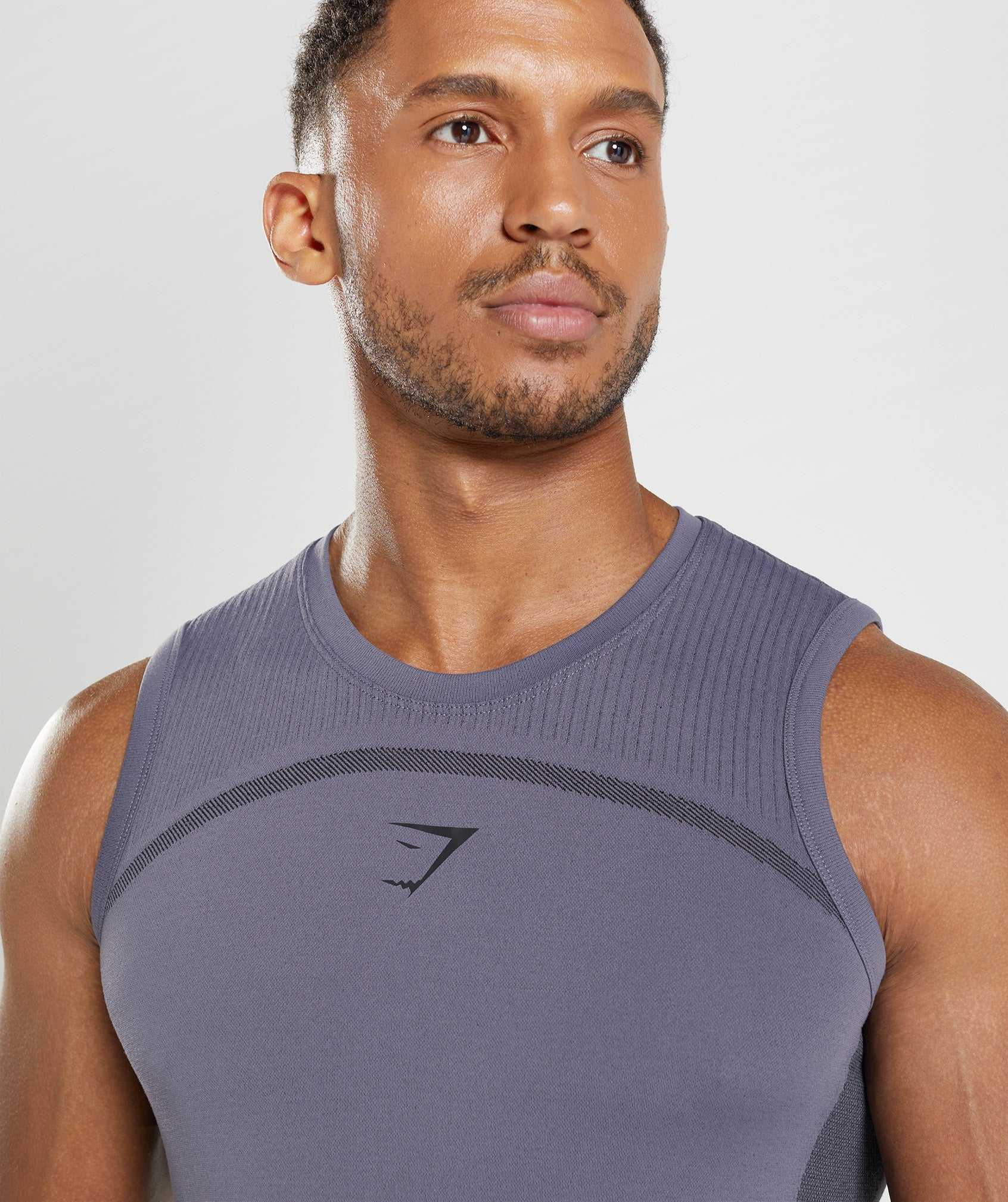 Purple / Black Gymshark 315 Seamless Men's Tanks | EQHUAZ162