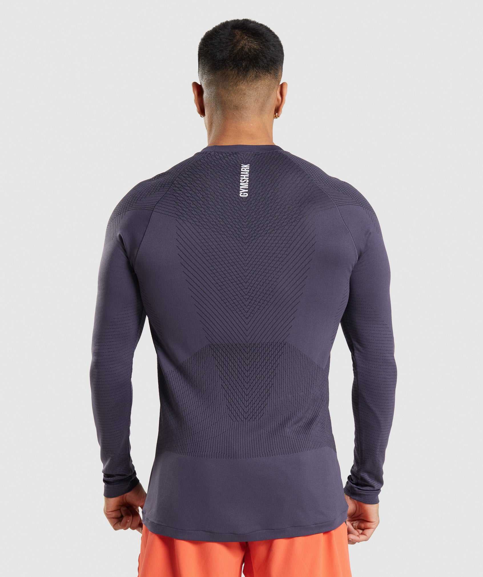 Purple / Black Gymshark Apex Seamless Long Sleeve Men's T Shirts | LKINEU684