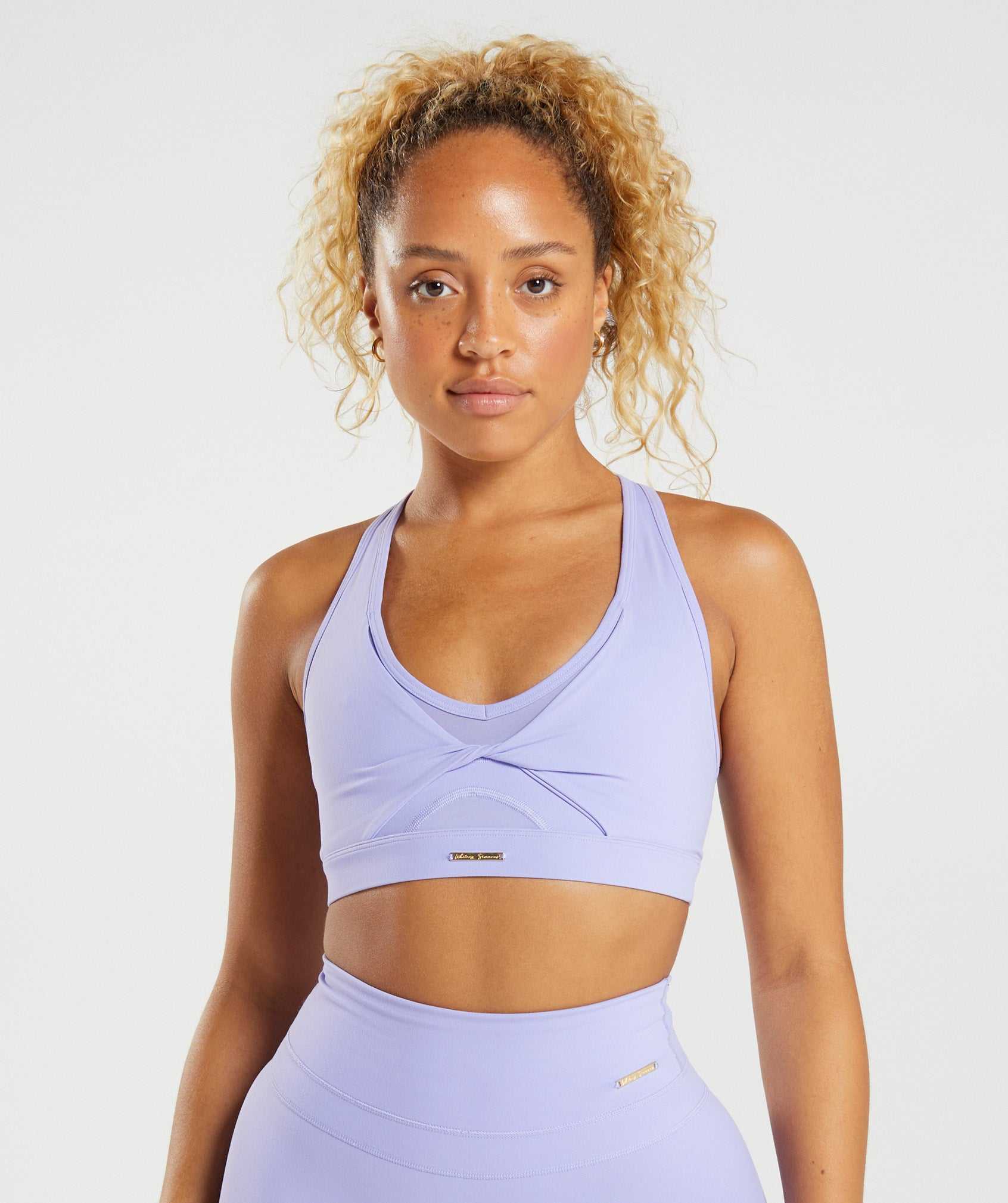 Purple Gymshark Whitney Mesh Women's Sports Bra | SJDPQO023