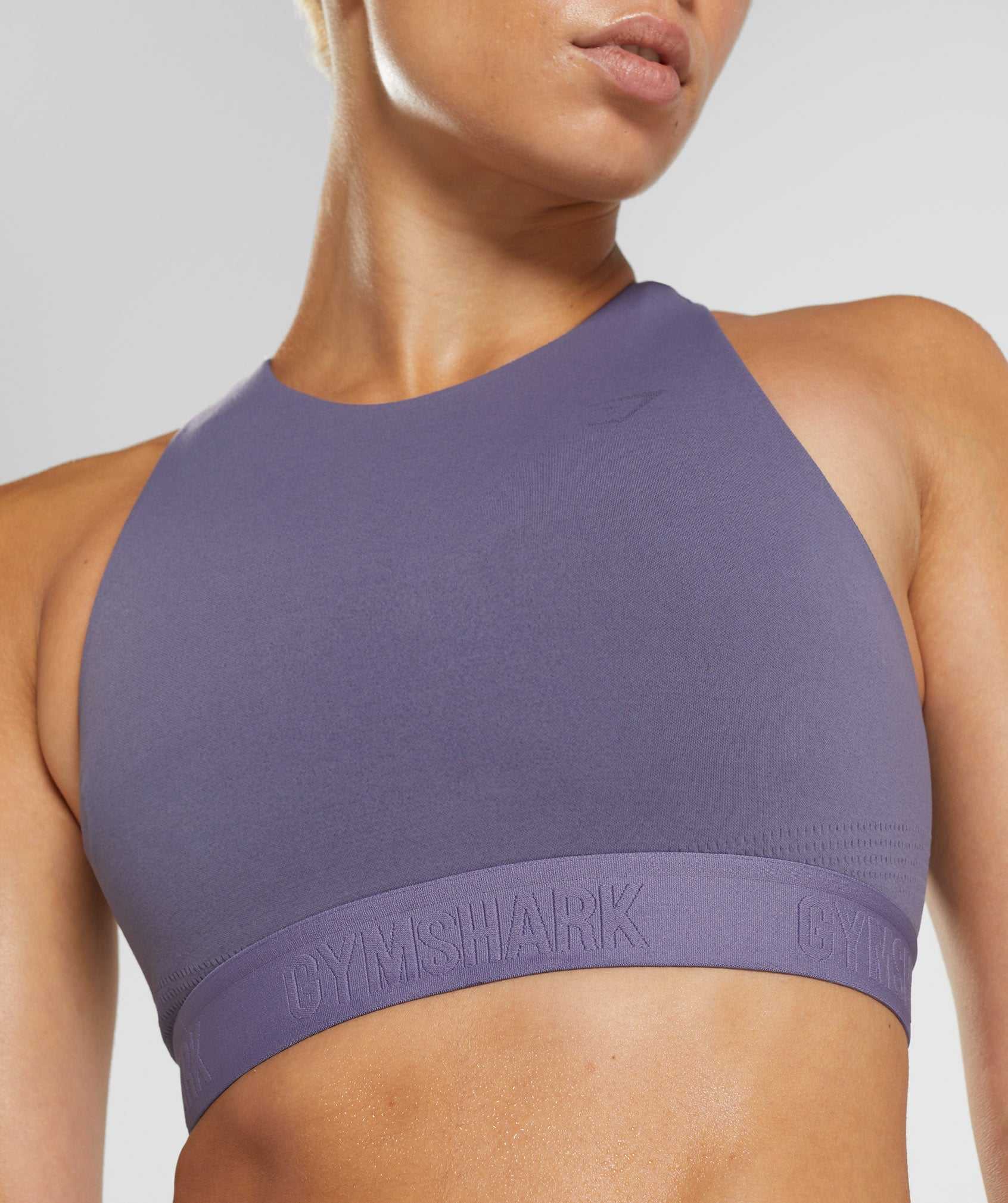 Purple / Purple Gymshark 315 Performance High Neck Women's Sports Bra | OMABIU276