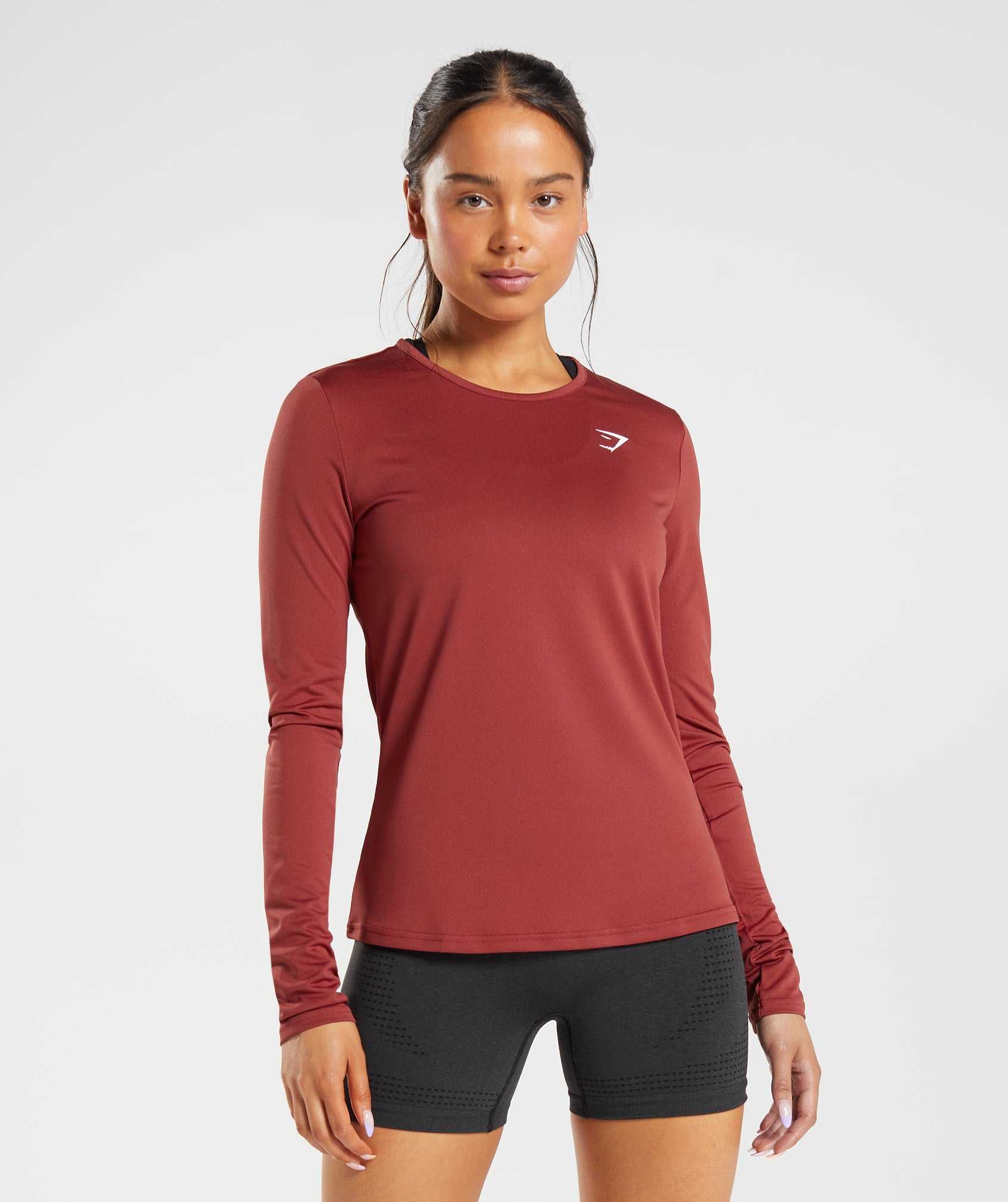 Red Gymshark Training Long Sleeve Women's Tops | UHSYRE718