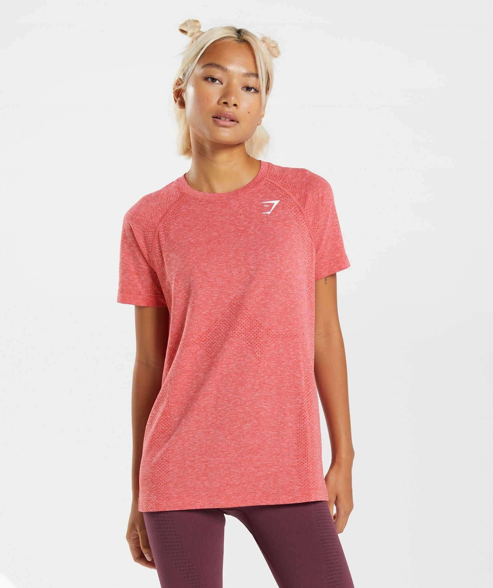 Red Gymshark Vital Seamless 2.0 Light Women's T Shirts | WDCELH906