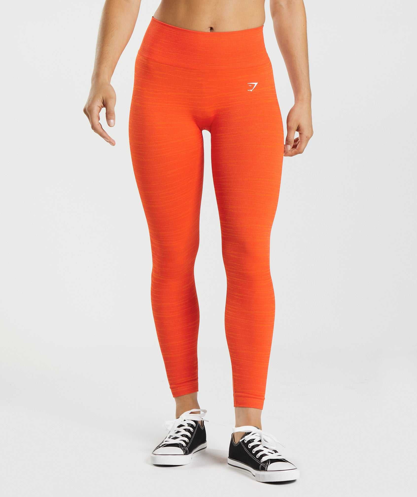 Red / Orange Gymshark Adapt Marl Seamless Women\'s Leggings | RVOPDC215