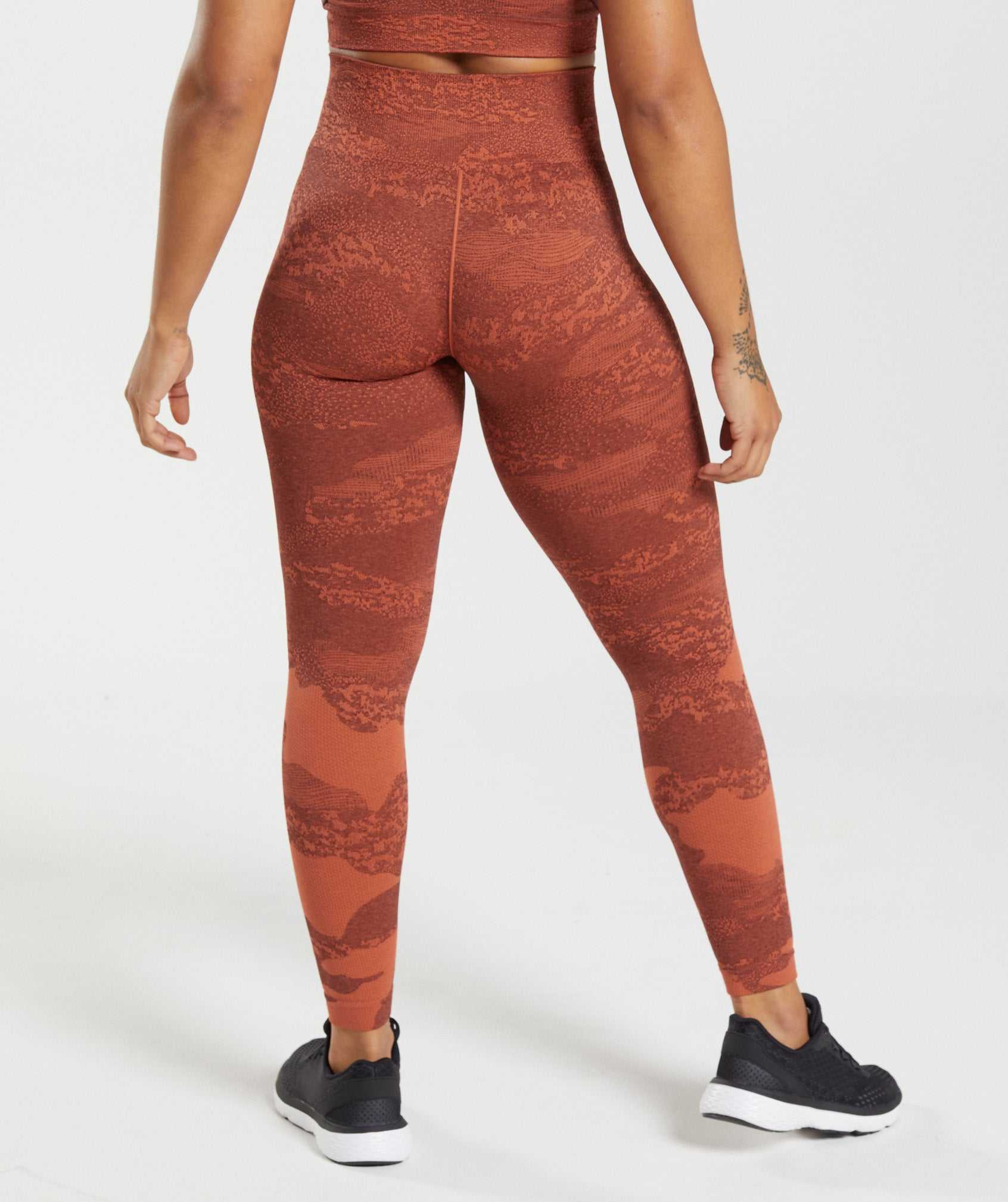 Red / Pink Brown Gymshark Adapt Camo Seamless Women's Leggings | DONVUF250