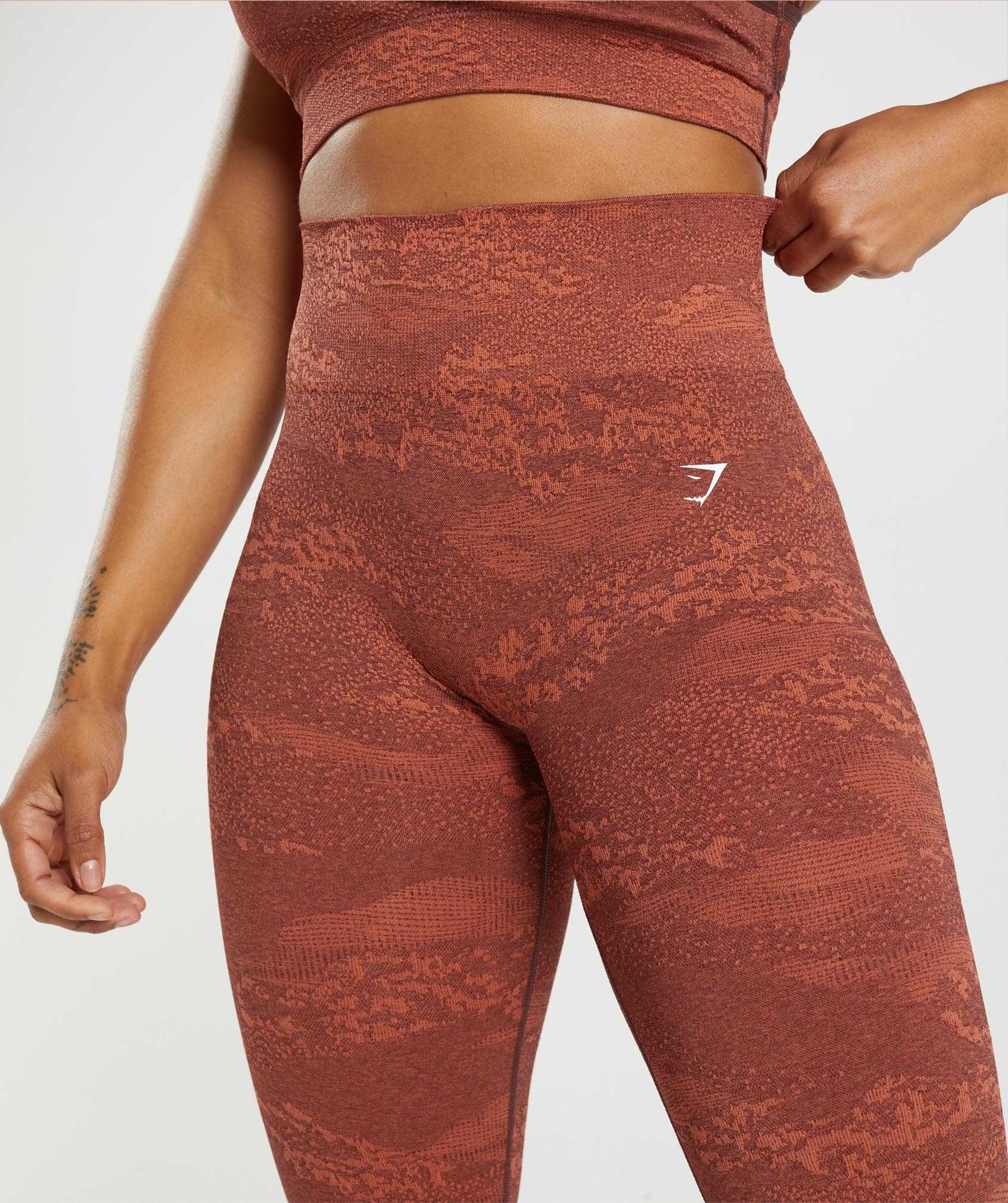 Red / Pink Brown Gymshark Adapt Camo Seamless Women's Leggings | DONVUF250