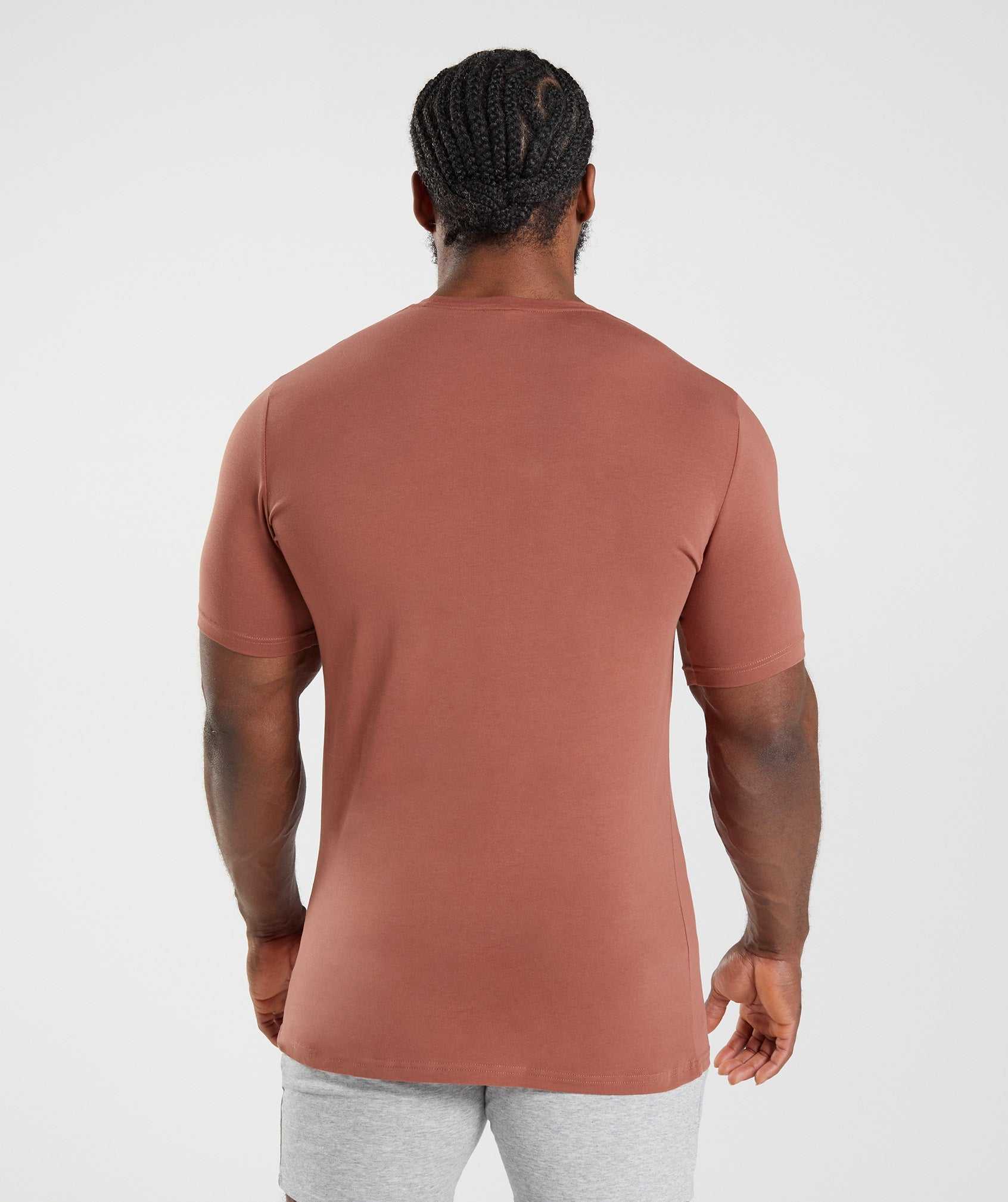 Rose Brown Gymshark Essential Men's T Shirts | NDQEVM724