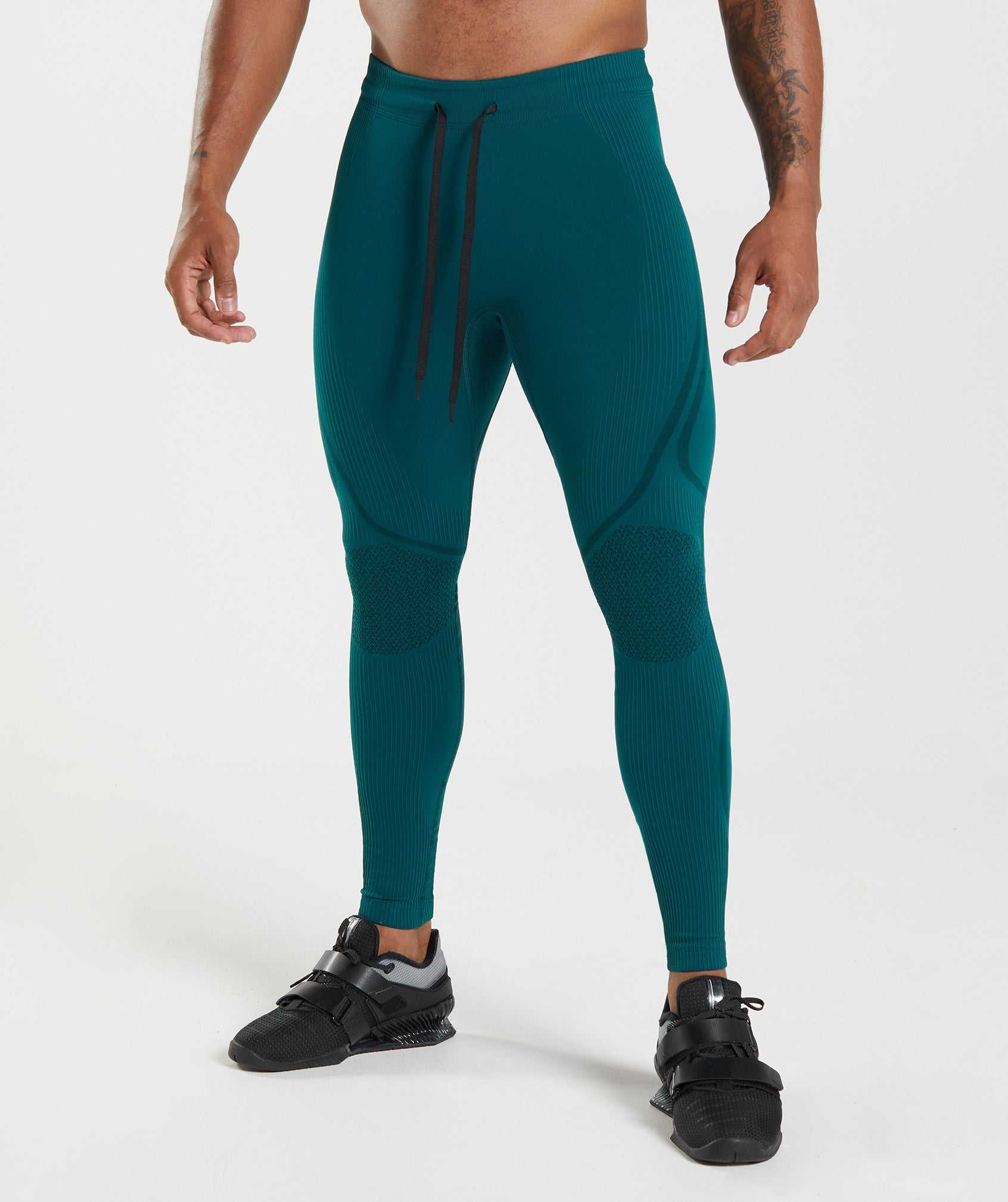 Turquoise / Black Gymshark 315 Seamless Tights Men\'s Shorts | BYKWGC153