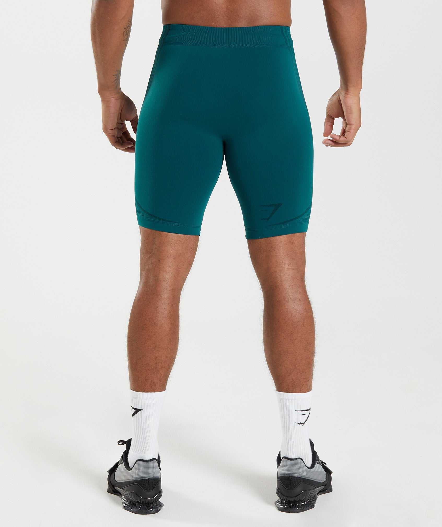 Turquoise / Black Gymshark 315 Seamless 1/2 Men's Shorts | OBXZGF258