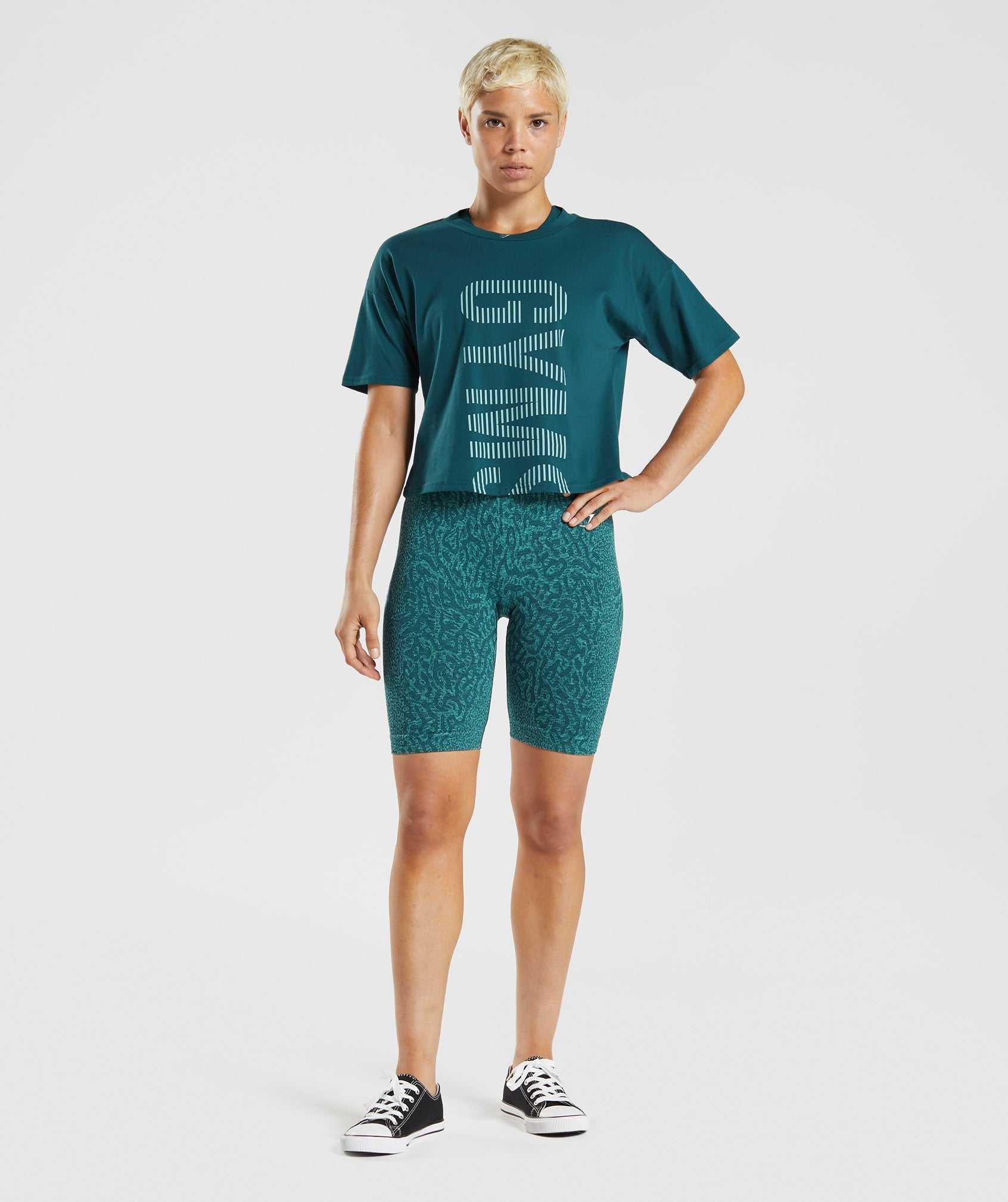 Turquoise / Blue Gymshark 315 Midi Women's T Shirts | BJXWIF527