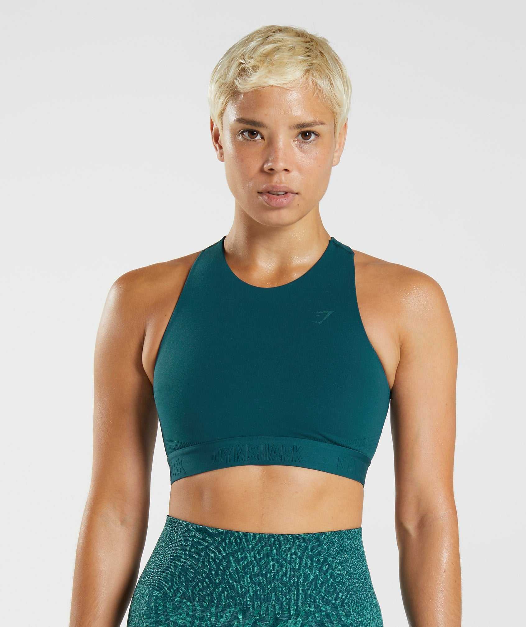 Turquoise / Blue Gymshark 315 Performance High Neck Women's Sports Bra | ALCVBX237