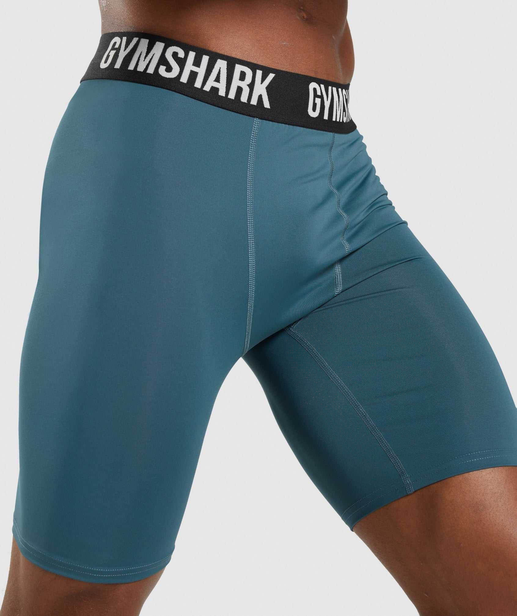 Turquoise Gymshark Element Baselayer Men's Shorts | LJWKBE043