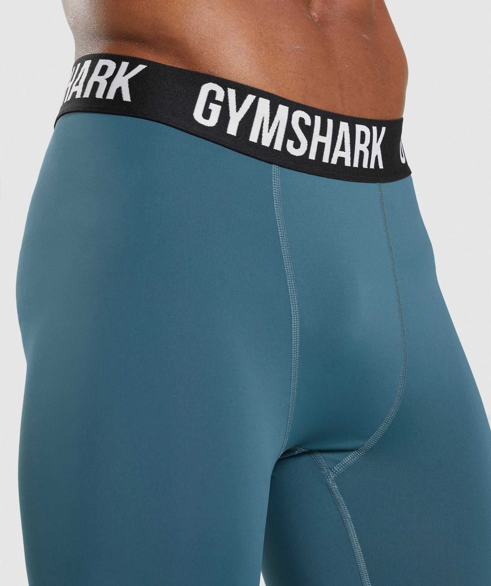 Turquoise Gymshark Element Baselayer Men's Shorts | QHDEML598