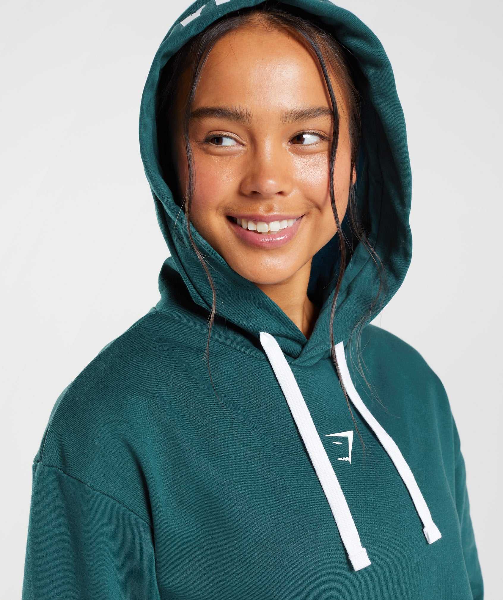 Turquoise Gymshark Fraction Women's Hoodie | YKEMQF418