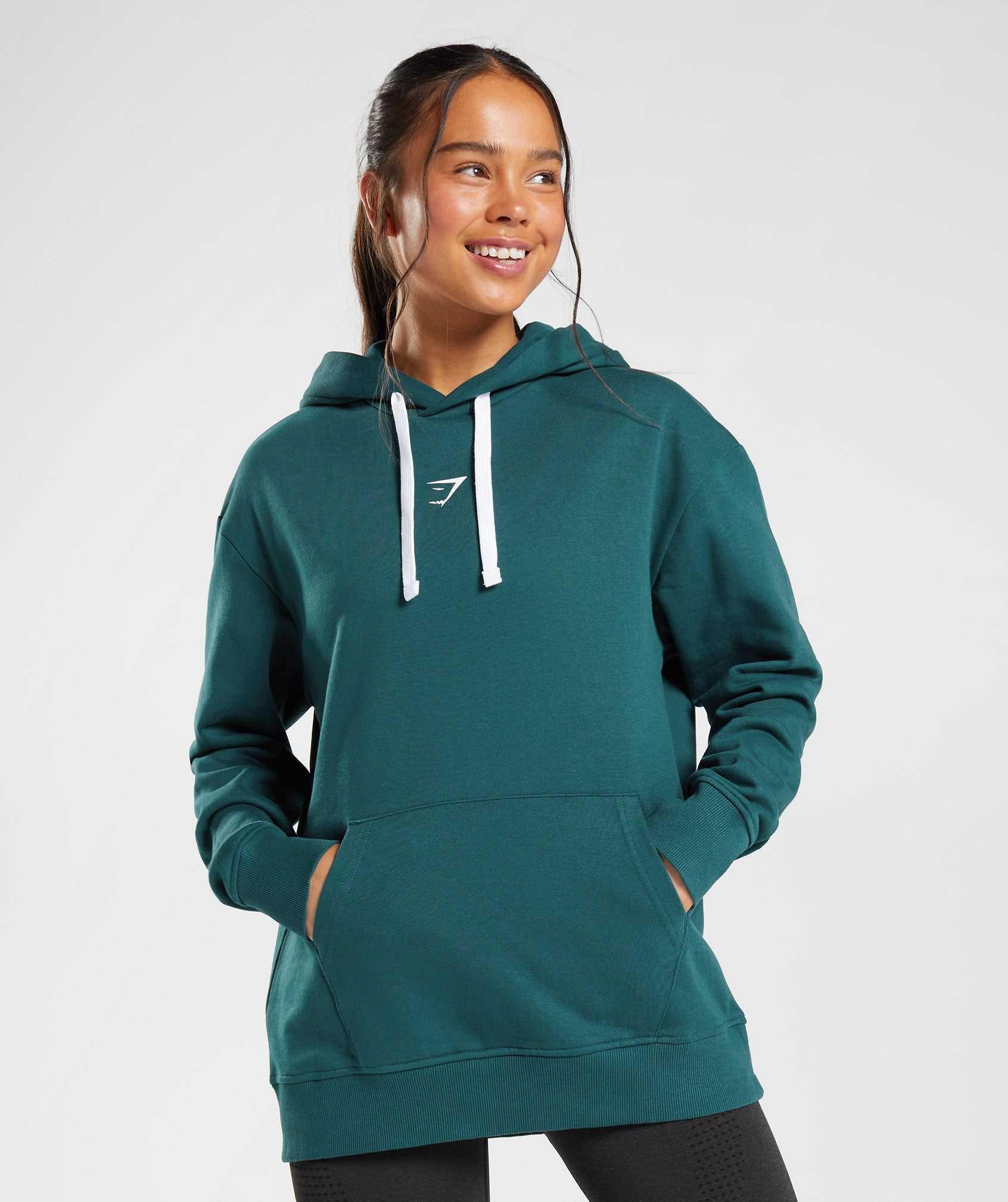 Turquoise Gymshark Fraction Women's Hoodie | YKEMQF418