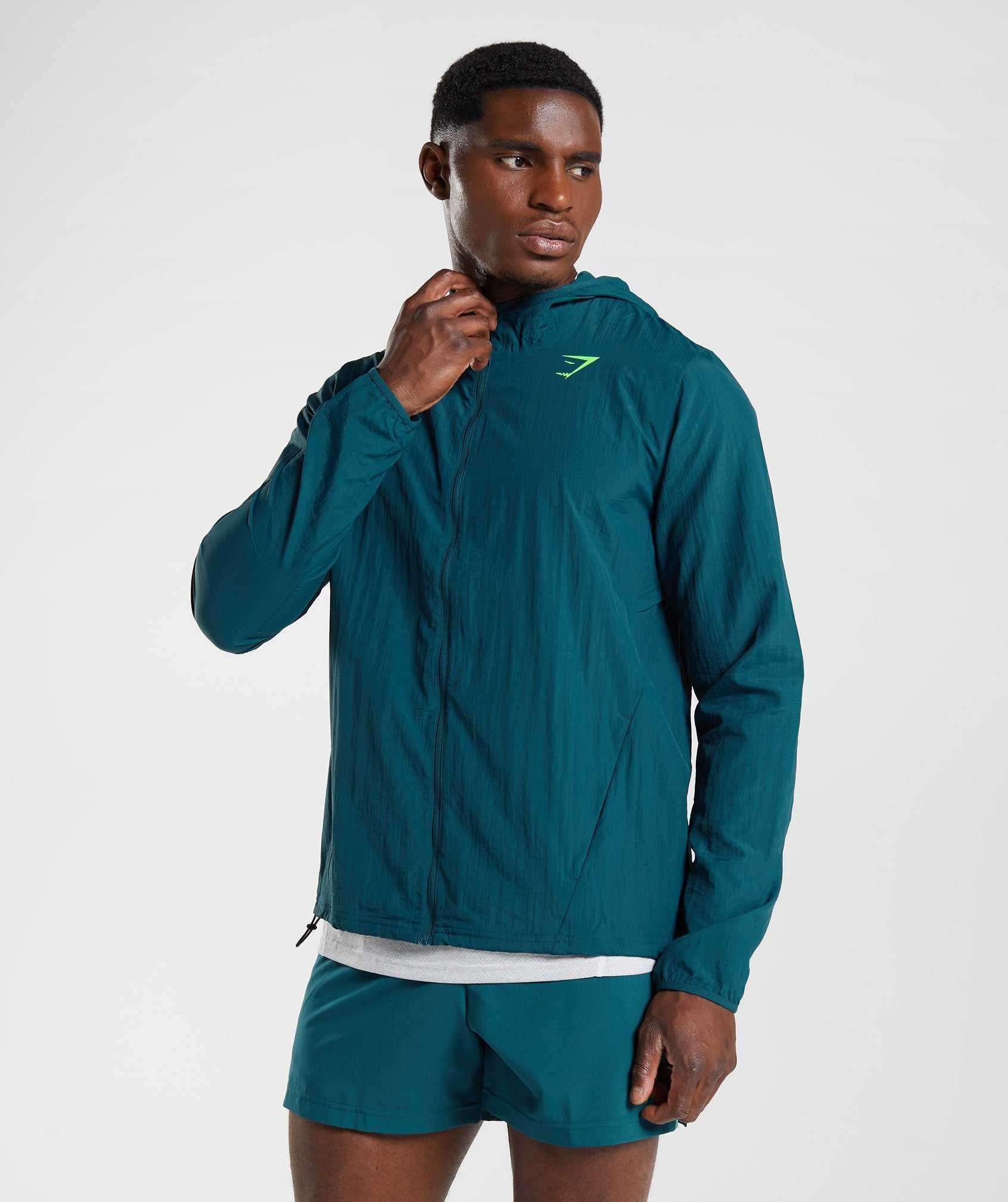 Turquoise Gymshark Sport Windbreaker Men\'s Jackets | LOPGBA769