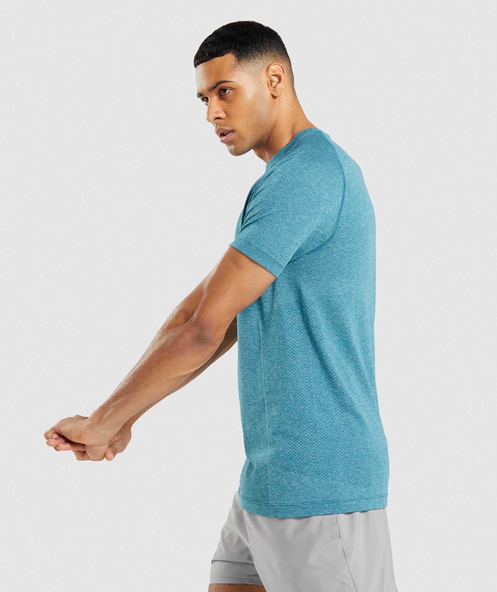 Turquoise Gymshark Vital Light Seamless Men's T Shirts | ZPKDBG840