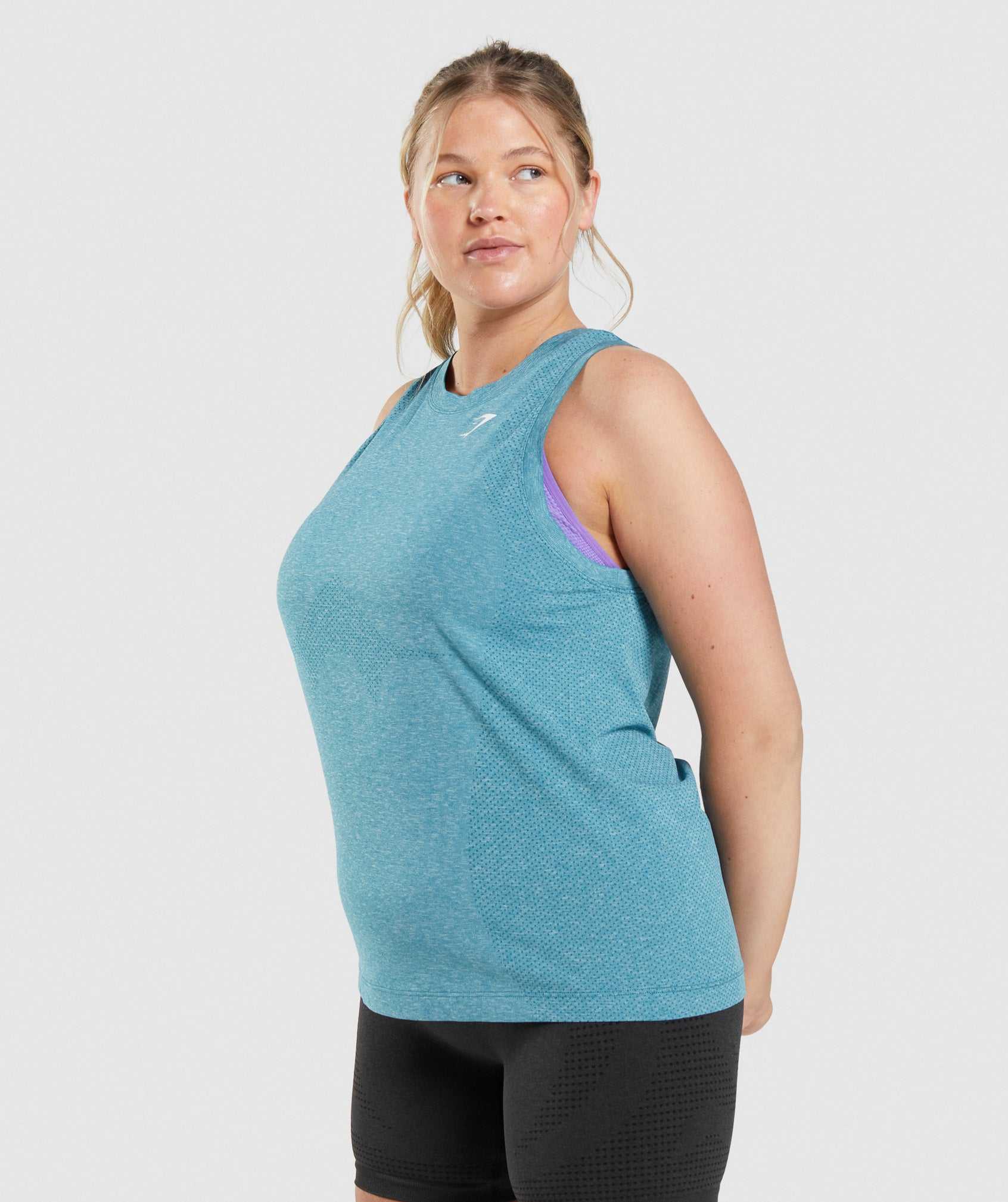 Turquoise Gymshark Vital Seamless 2.0 Light Women's Tanks | KXROYA410