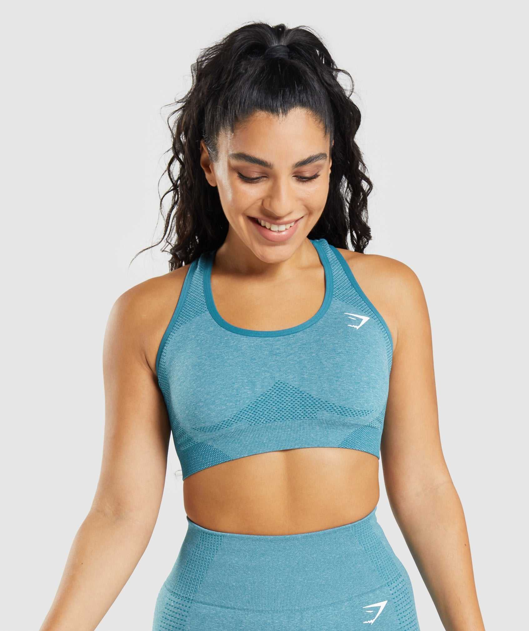 Turquoise Gymshark Vital Seamless 2.0 Women\'s Sports Bra | CGITEV623