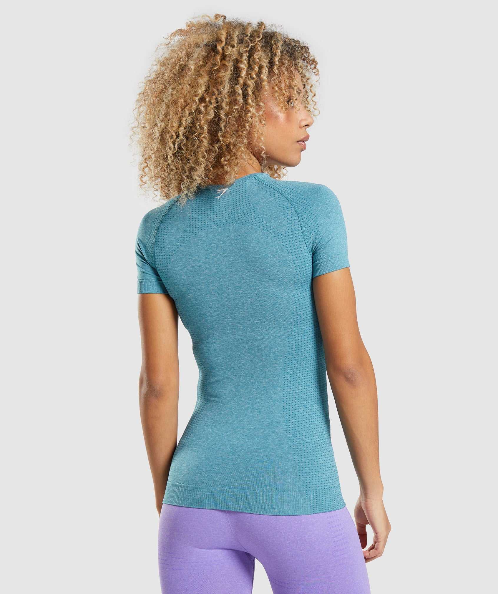 Turquoise Gymshark Vital Seamless 2.0 Women's T Shirts | ZEHOIL819