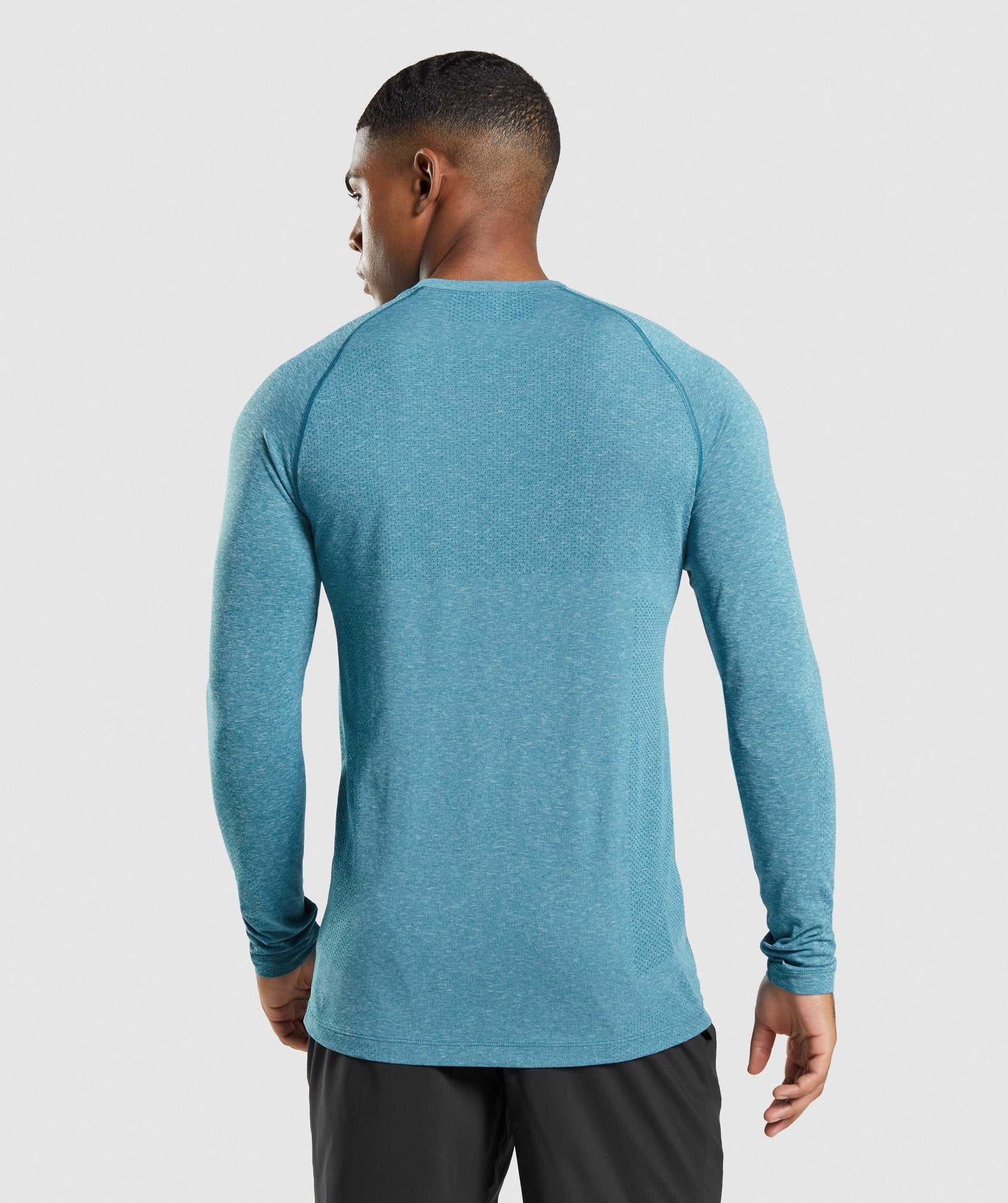 Turquoise Gymshark Vital Seamless Light Long Sleeve Men's T Shirts | STLMUC504