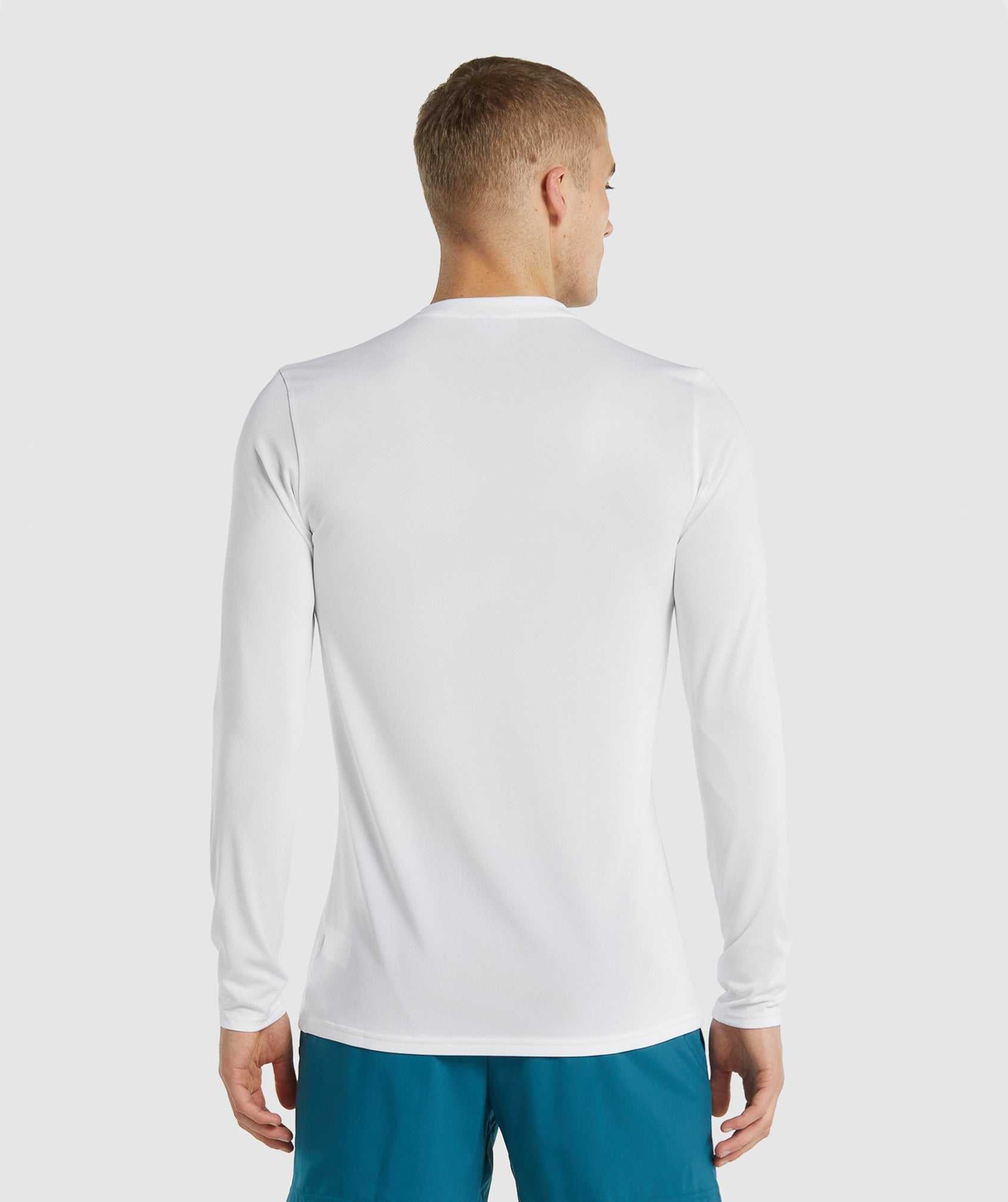 White Gymshark Arrival Long Sleeve Men's T Shirts | RBZLKQ861