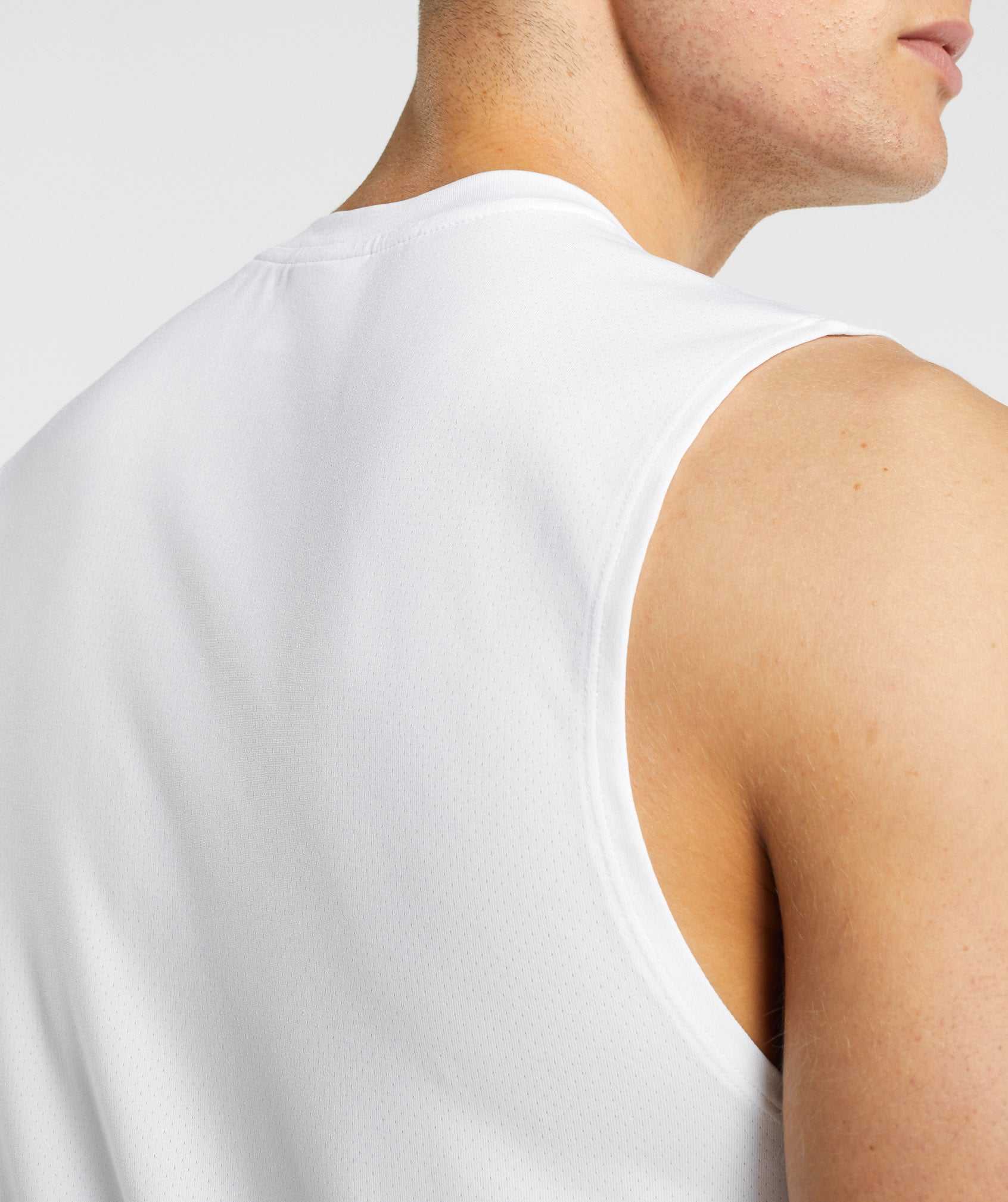 White Gymshark Arrival Sleeveless Men's Tanks | NIQFRW875