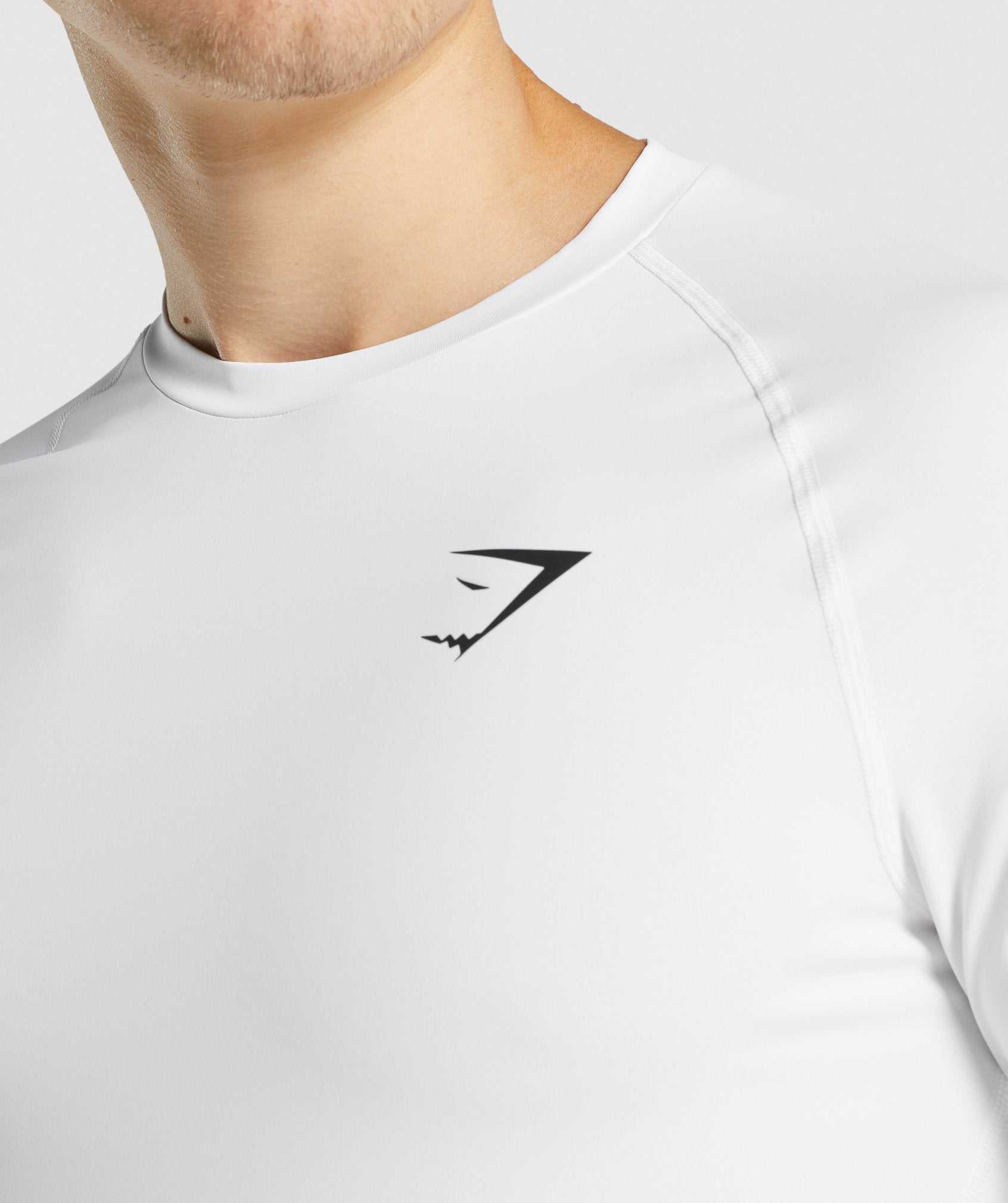 White Gymshark Element Baselayer Long Sleeve Men's T Shirts | WQVCXK750