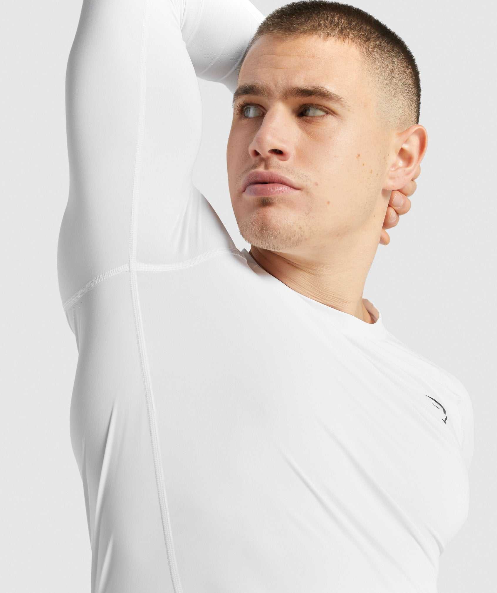 White Gymshark Element Baselayer Long Sleeve Men's T Shirts | WQVCXK750