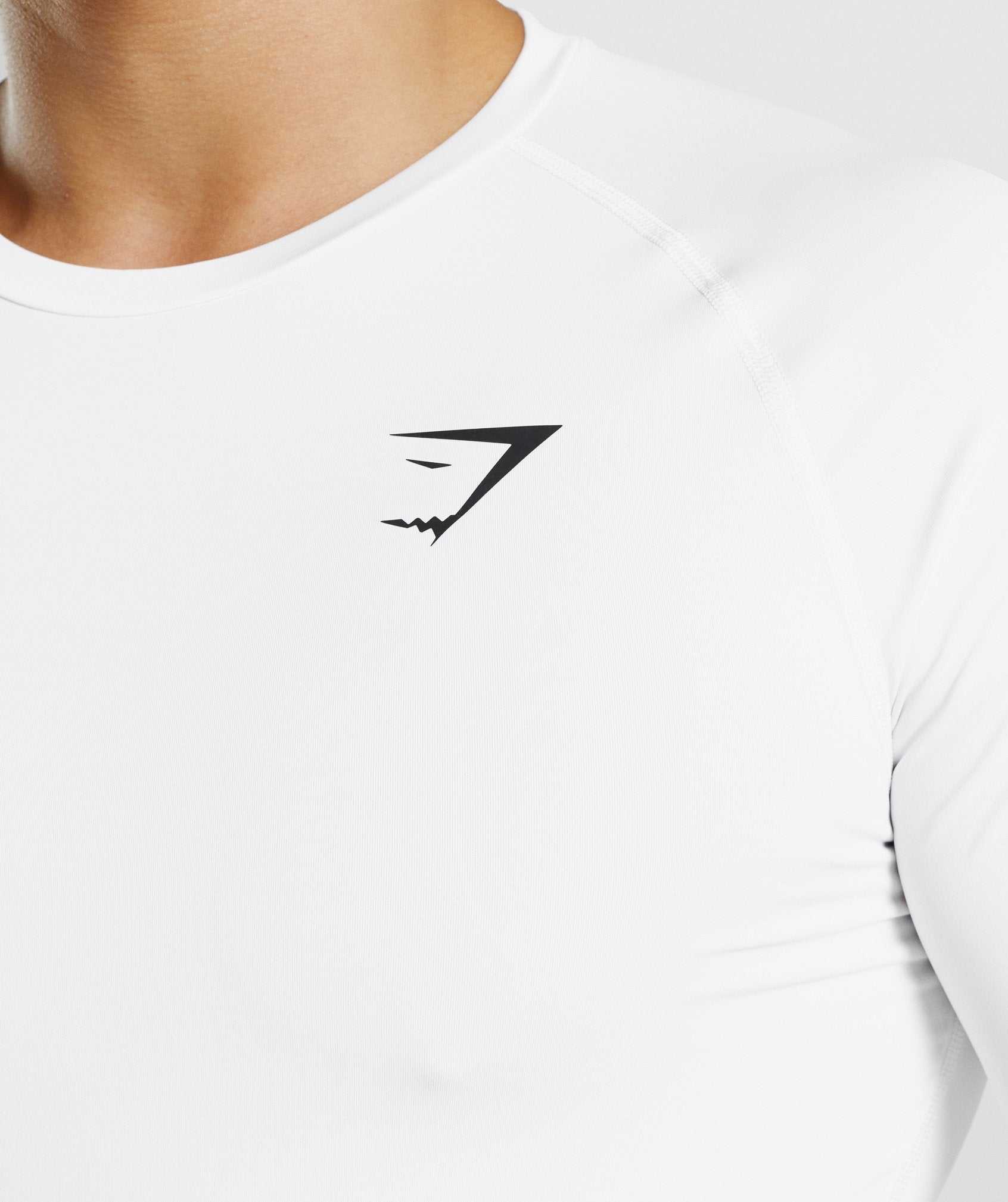 White Gymshark Element Baselayer Men's T Shirts | ECGSQL561