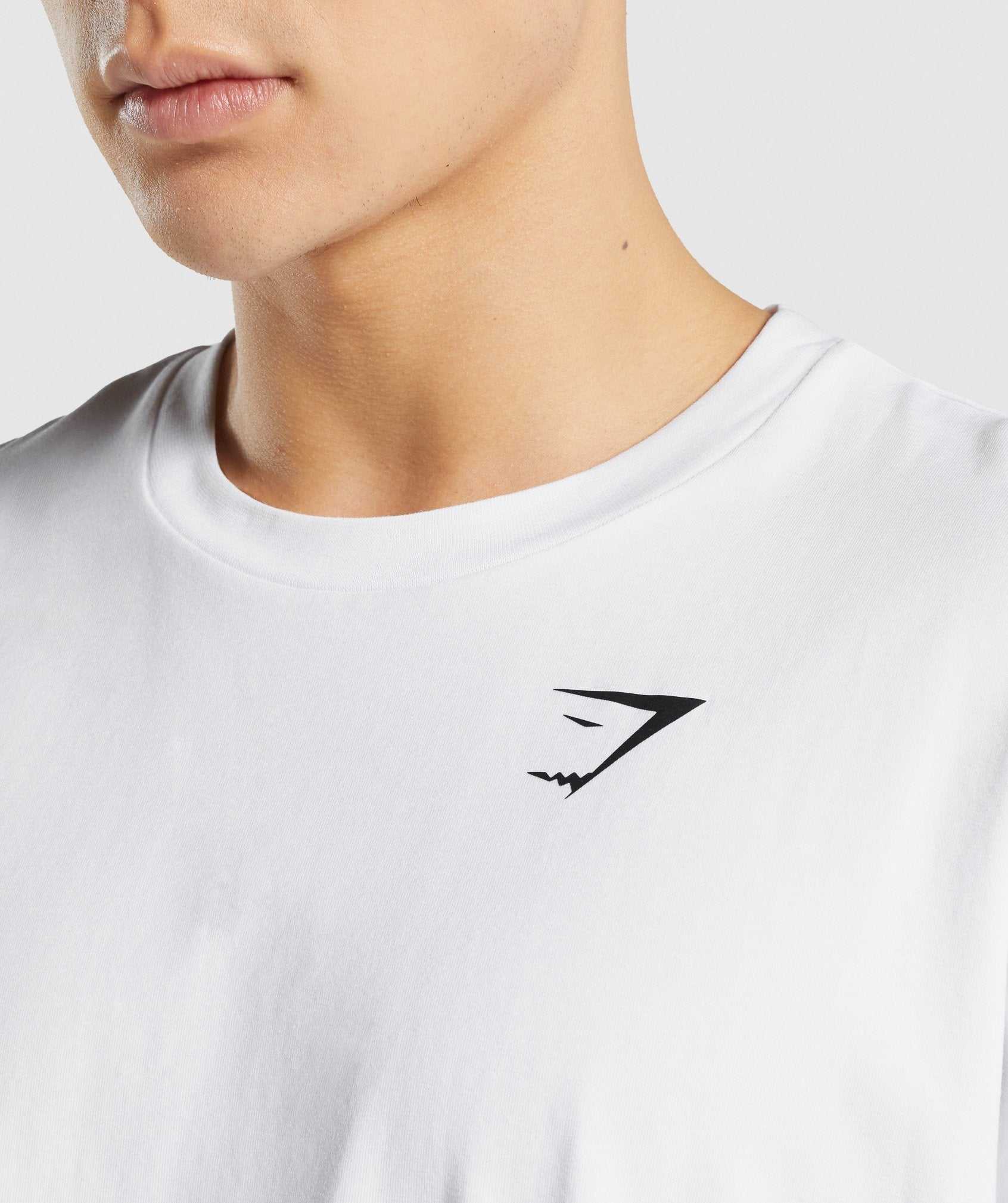 White Gymshark Essential Oversized Men's T Shirts | HWYVIU495