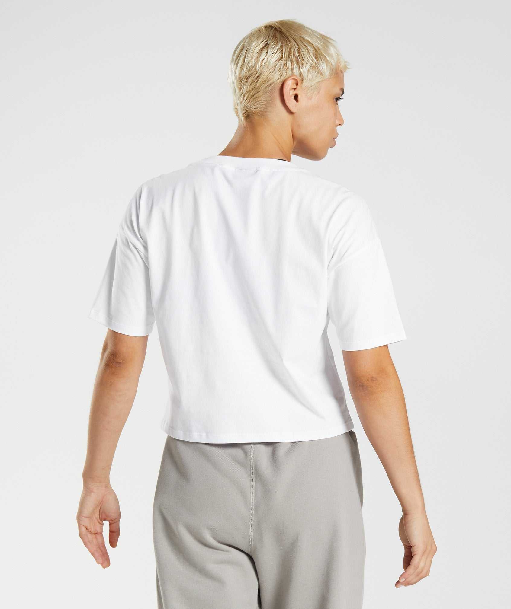 White Gymshark GS10 Year Midi Women's Tops | THEZDL649