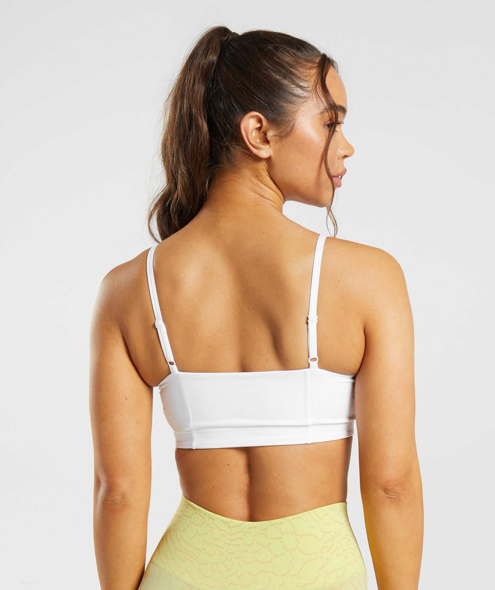 White Gymshark Legacy Bandeau Bra Women's Sports Bra | KVQHSN489