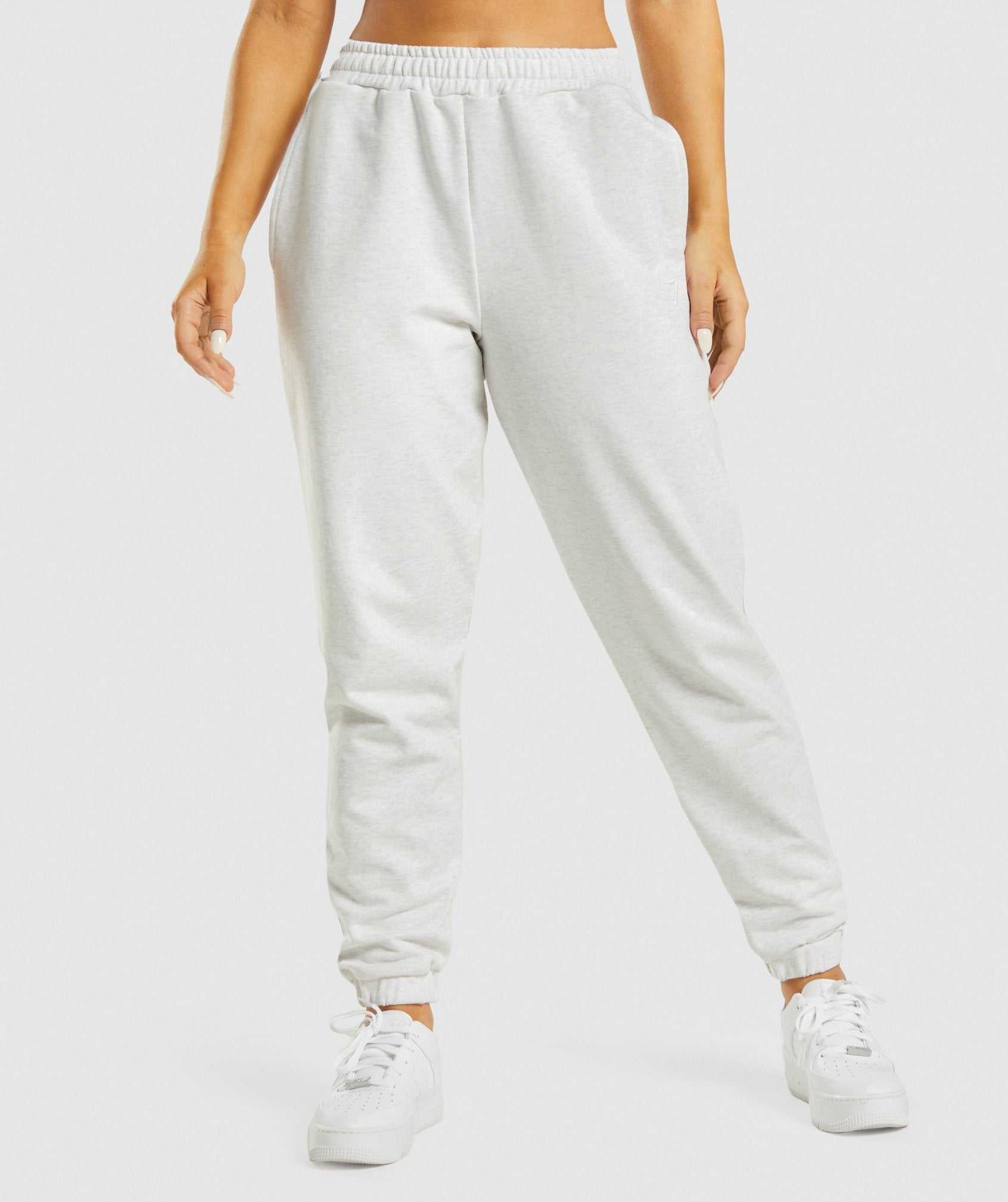 White Gymshark Rest Day Sweats Women\'s Jogger | GIXDTE409