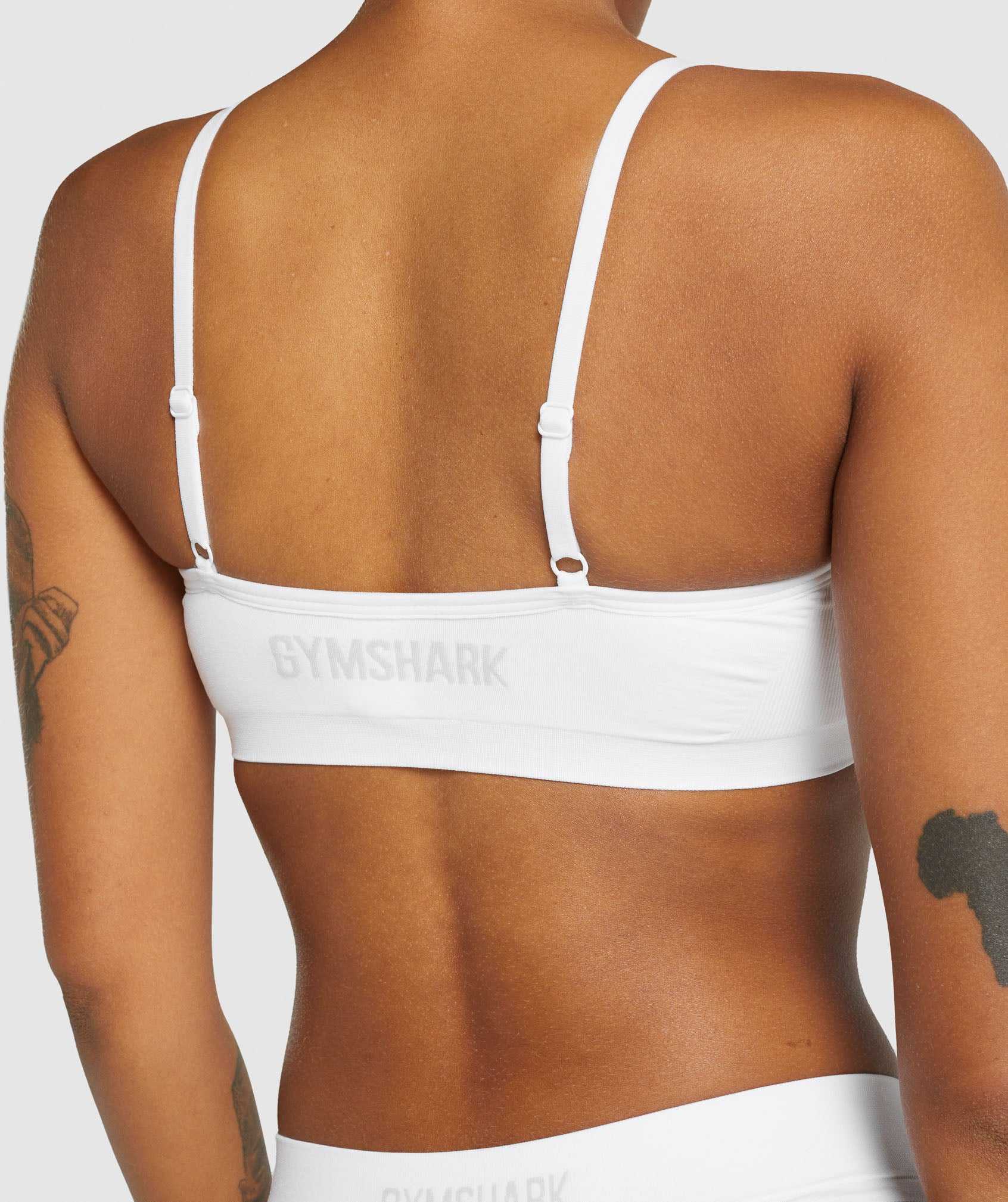 White Gymshark Seamless Low Neck Bralette Women's Underwear | RYUMXK258