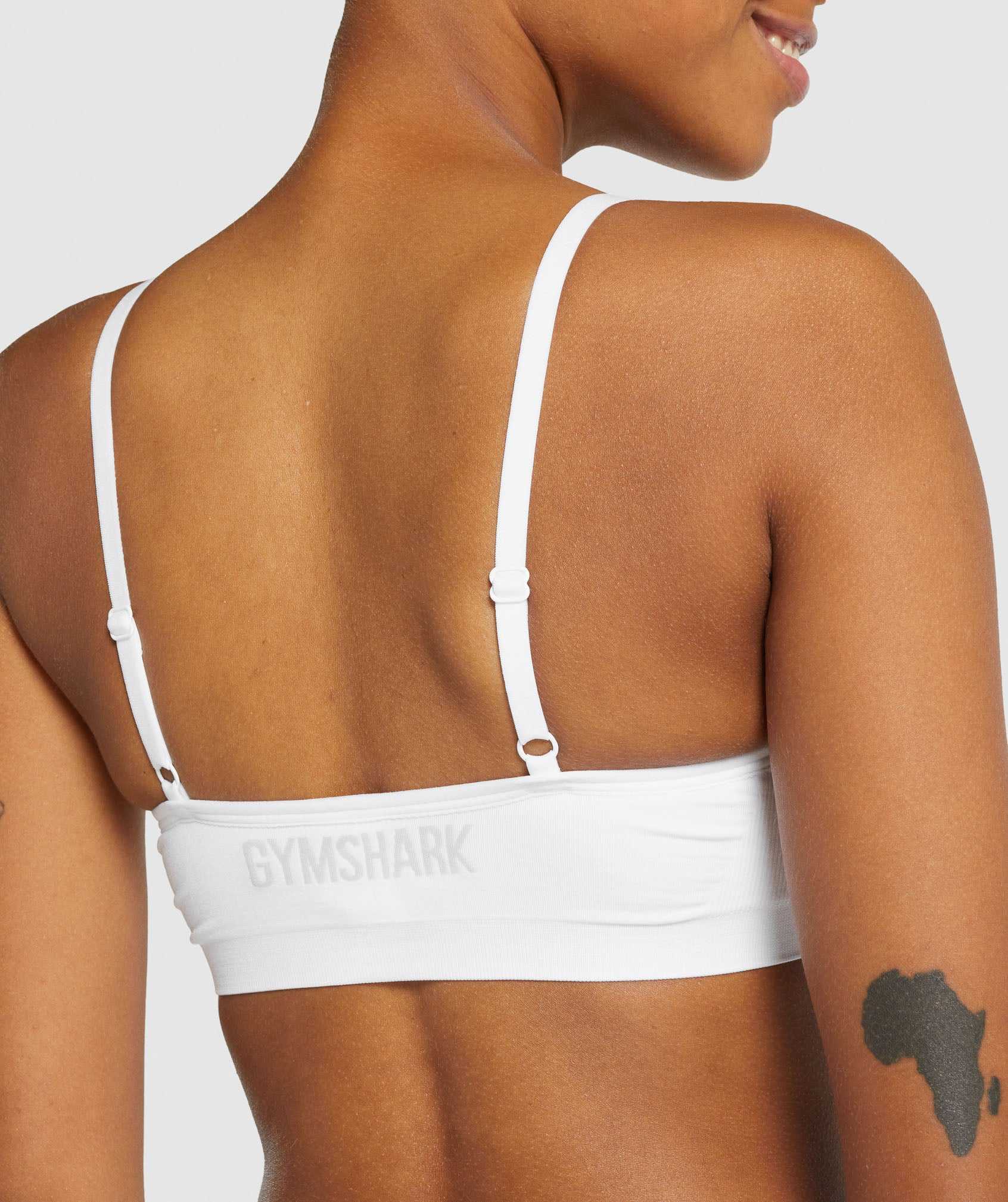 White Gymshark Seamless Scoop Neck Bralette Women's Underwear | FYOUME347