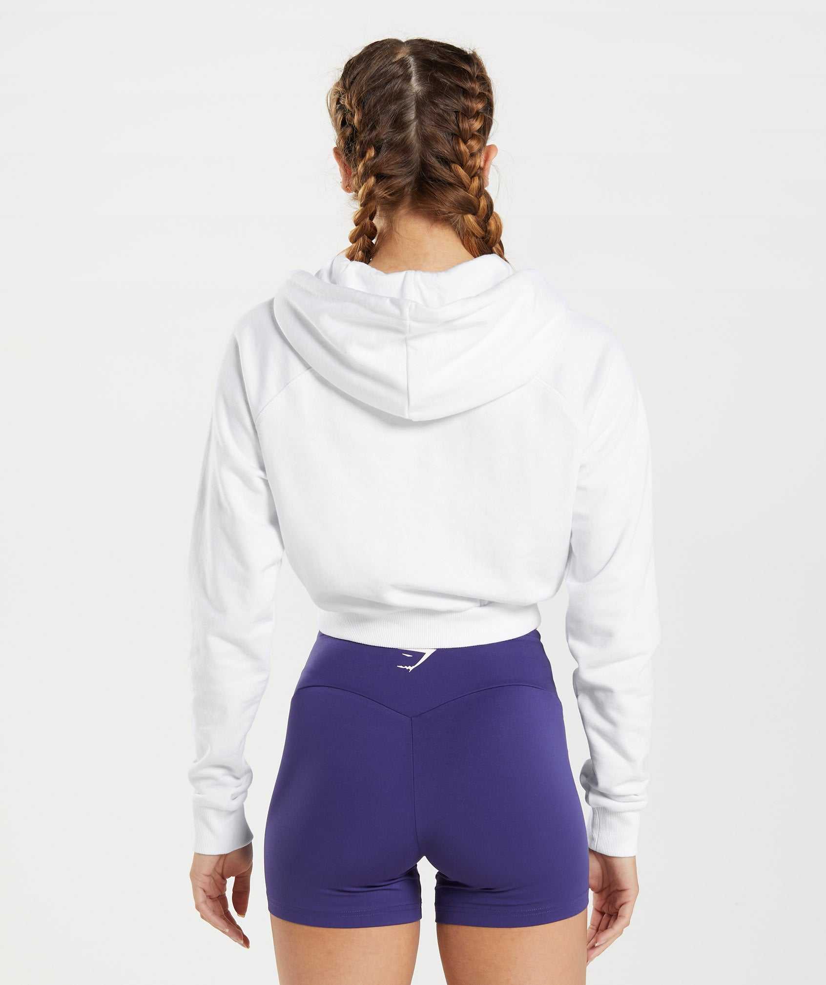 White Gymshark Training Cropped Women's Pullover | JRAKDU234