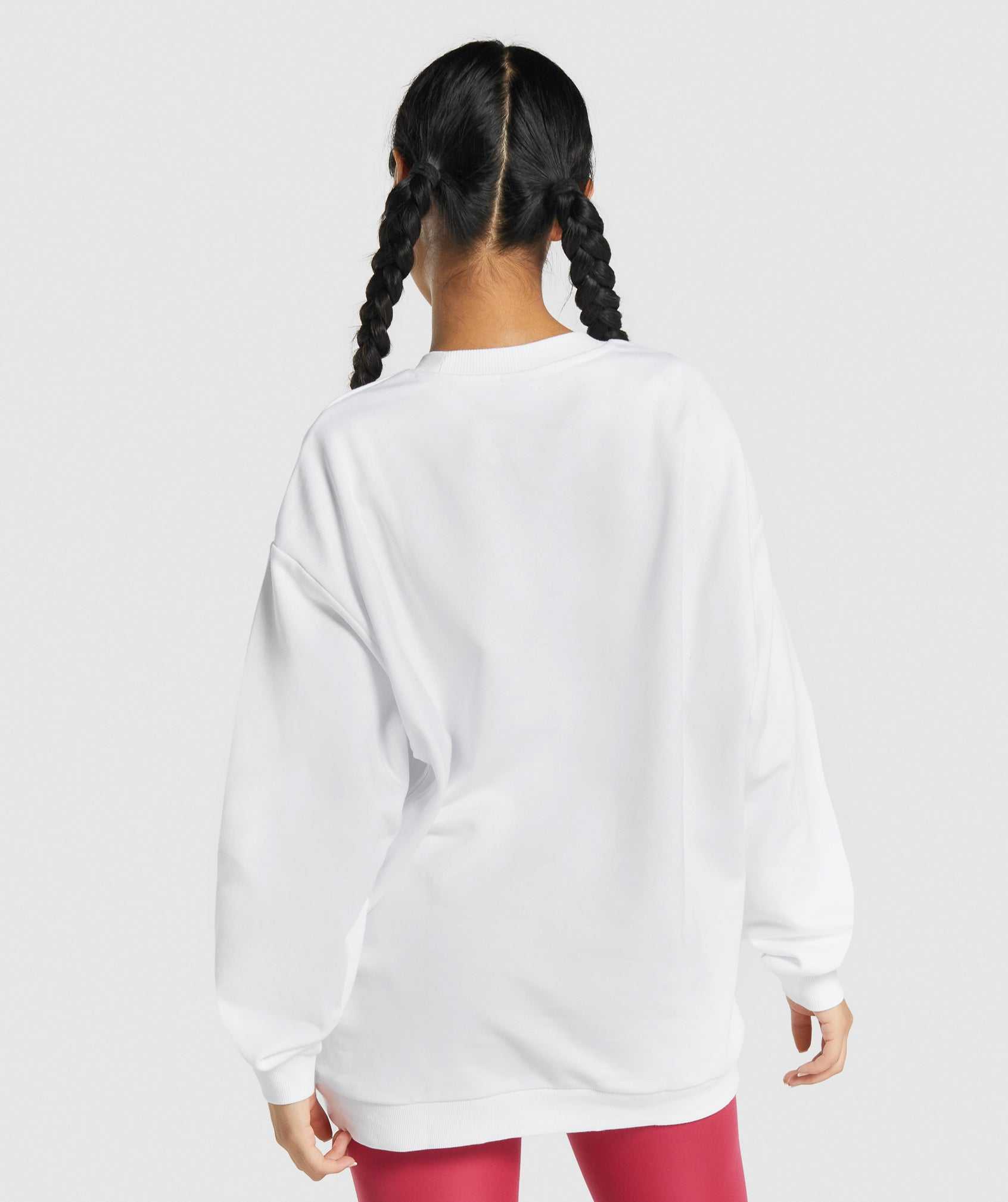 White Gymshark Training Oversized Sweatshirt Women's Pullover | KUNFQE019