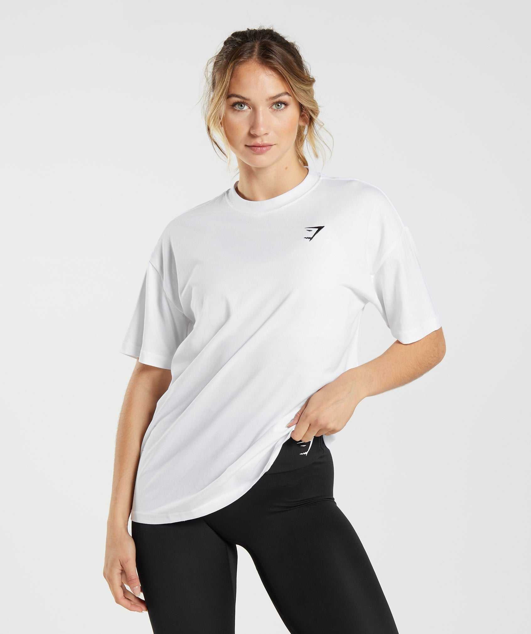 White Gymshark Training Oversized Women's T Shirts | NEVKDU679