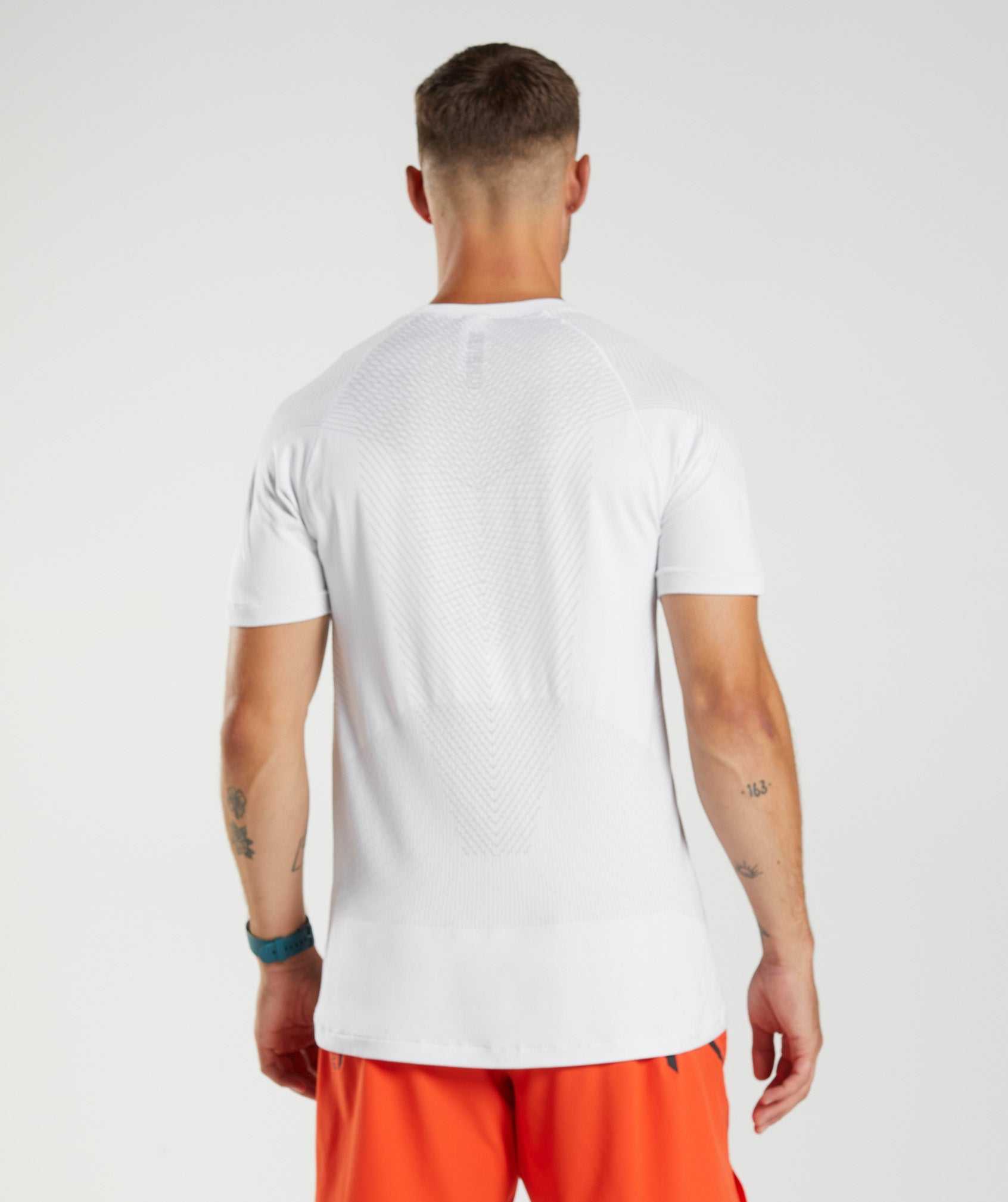 White / Light Grey Gymshark Apex Seamless Men's T Shirts | BQLDWC769