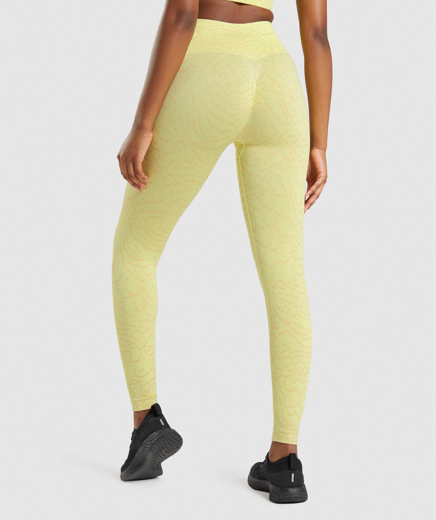 Yellow Gymshark Adapt Animal Seamless Women's Leggings | FAXYND261