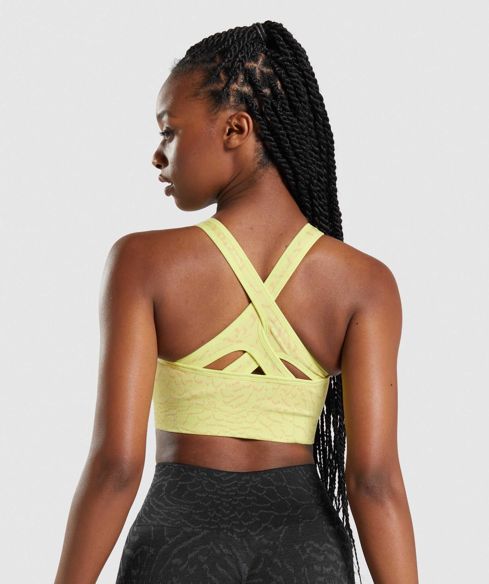 Yellow Gymshark Adapt Animal Seamless Women's Sports Bra | LQDHBV583