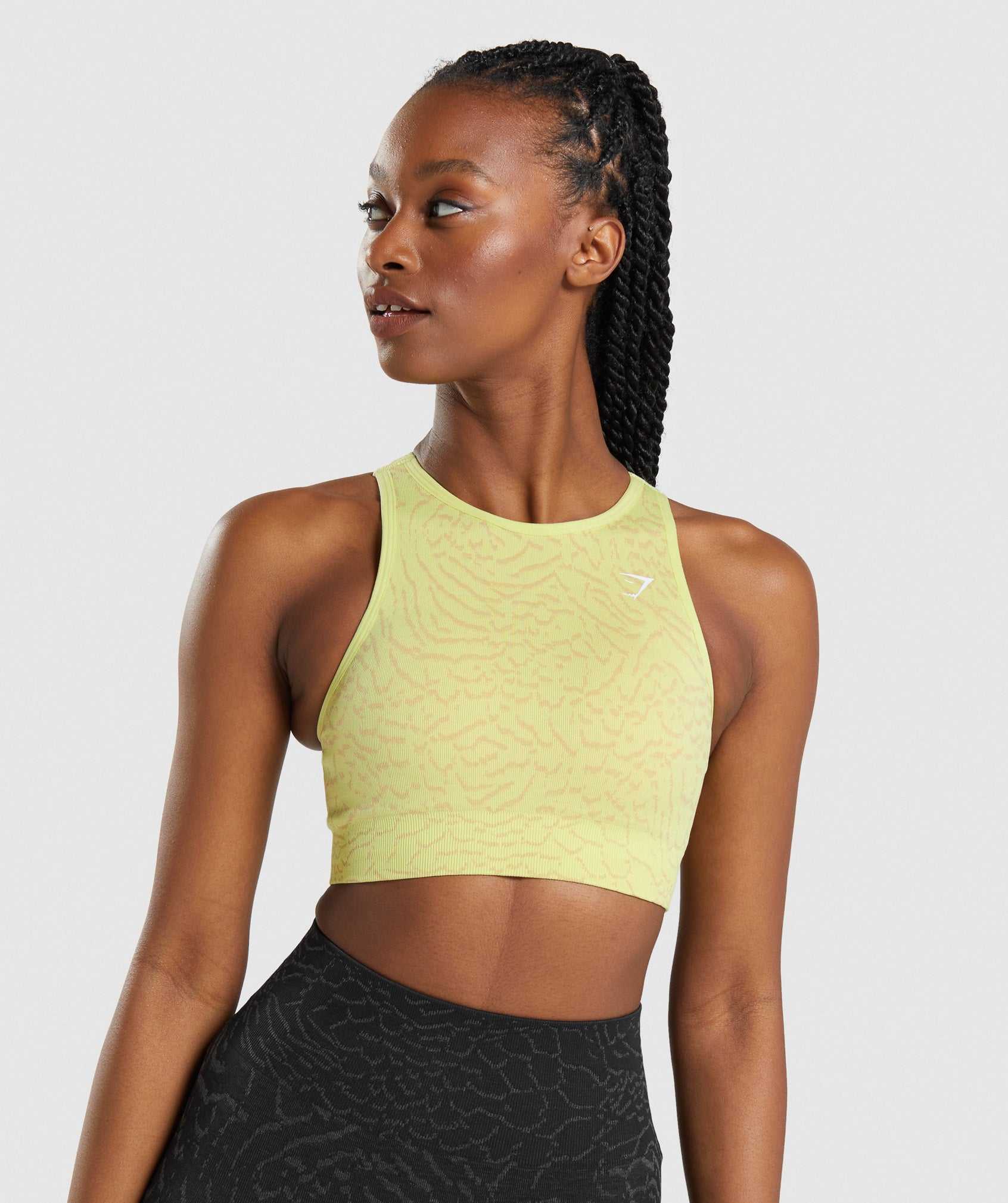 Yellow Gymshark Adapt Animal Seamless Women\'s Sports Bra | LQDHBV583