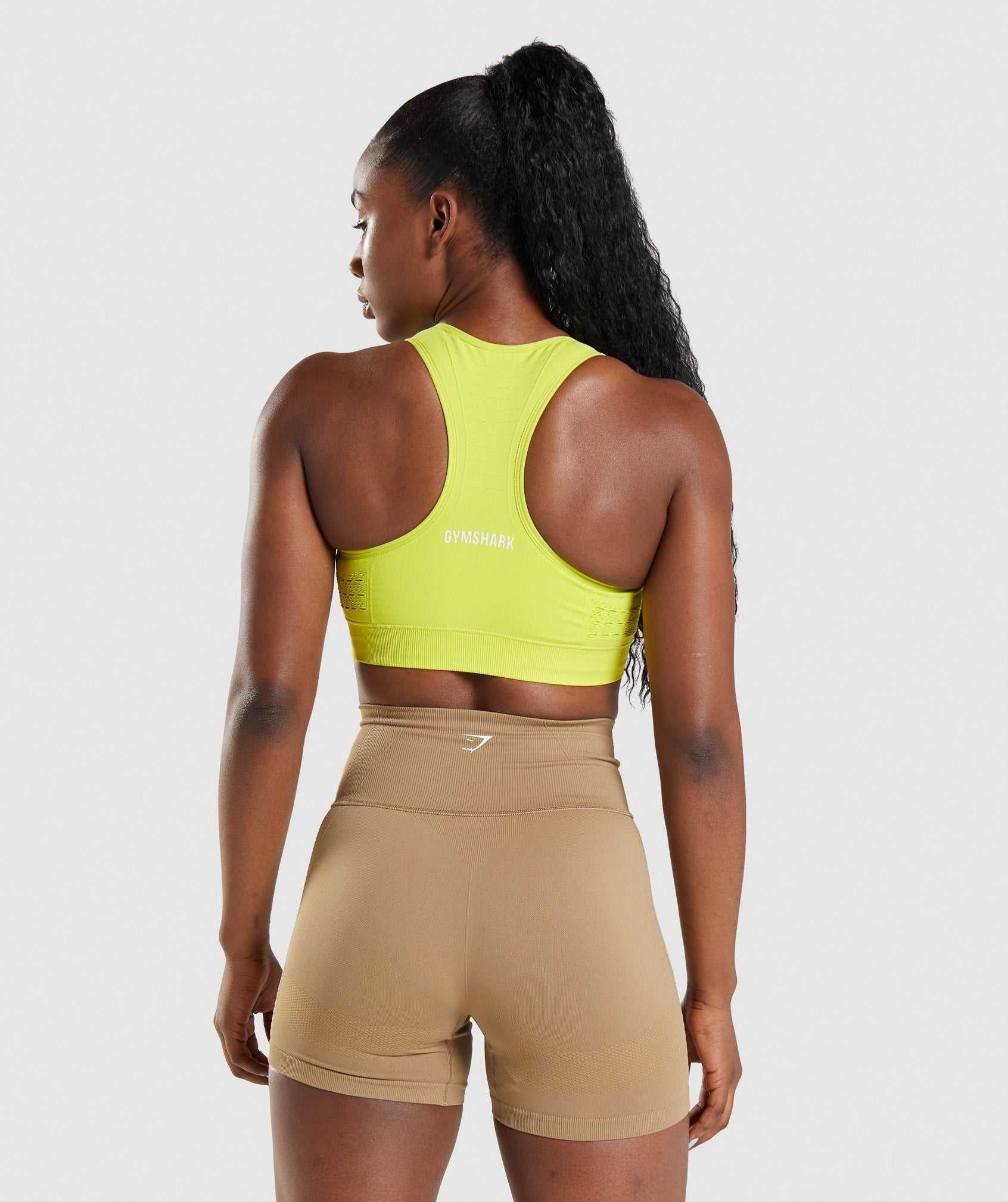 Yellow Gymshark Energy Seamless Women's Sports Bra | FTIMPZ730