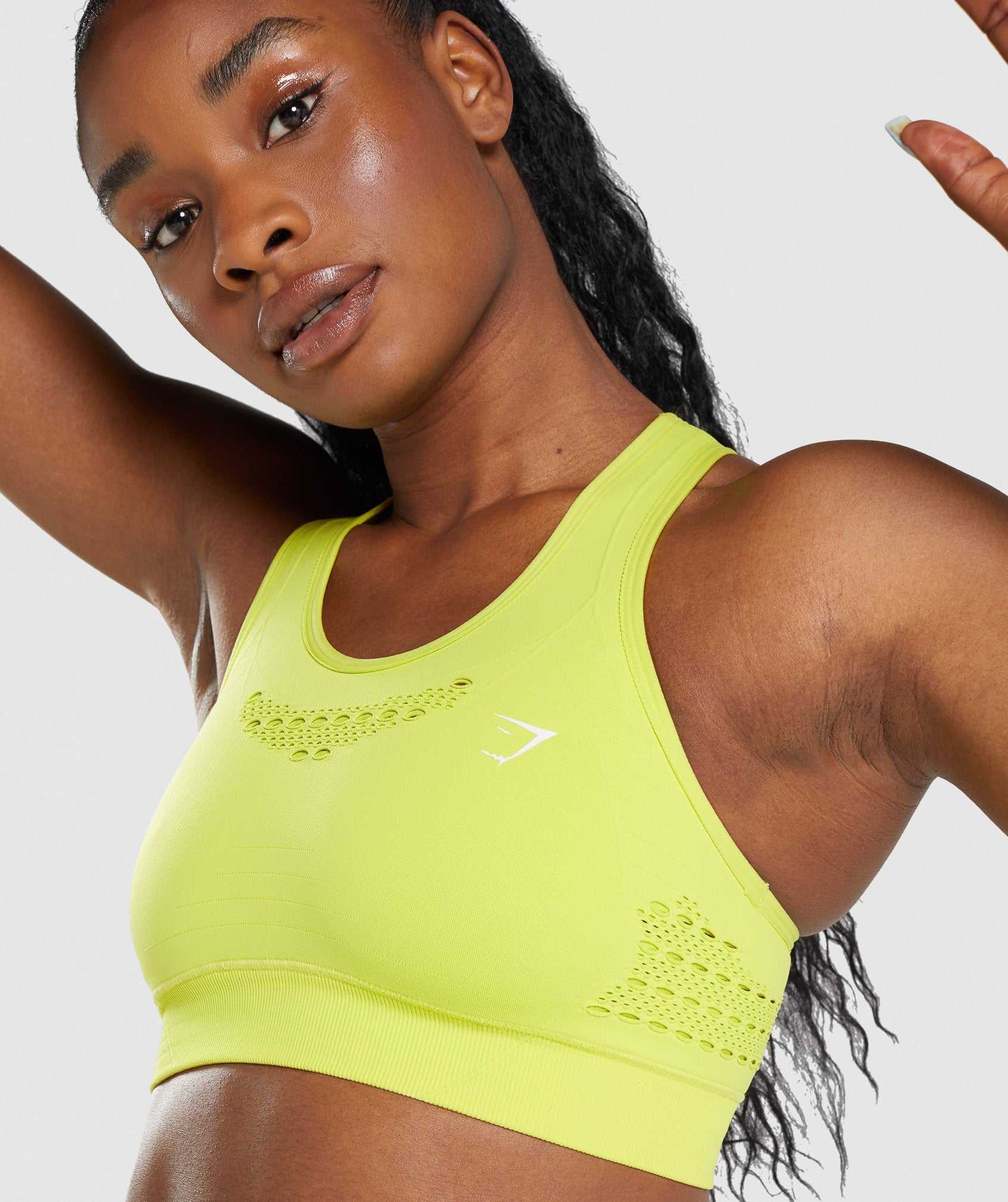 Yellow Gymshark Energy Seamless Women's Sports Bra | FTIMPZ730