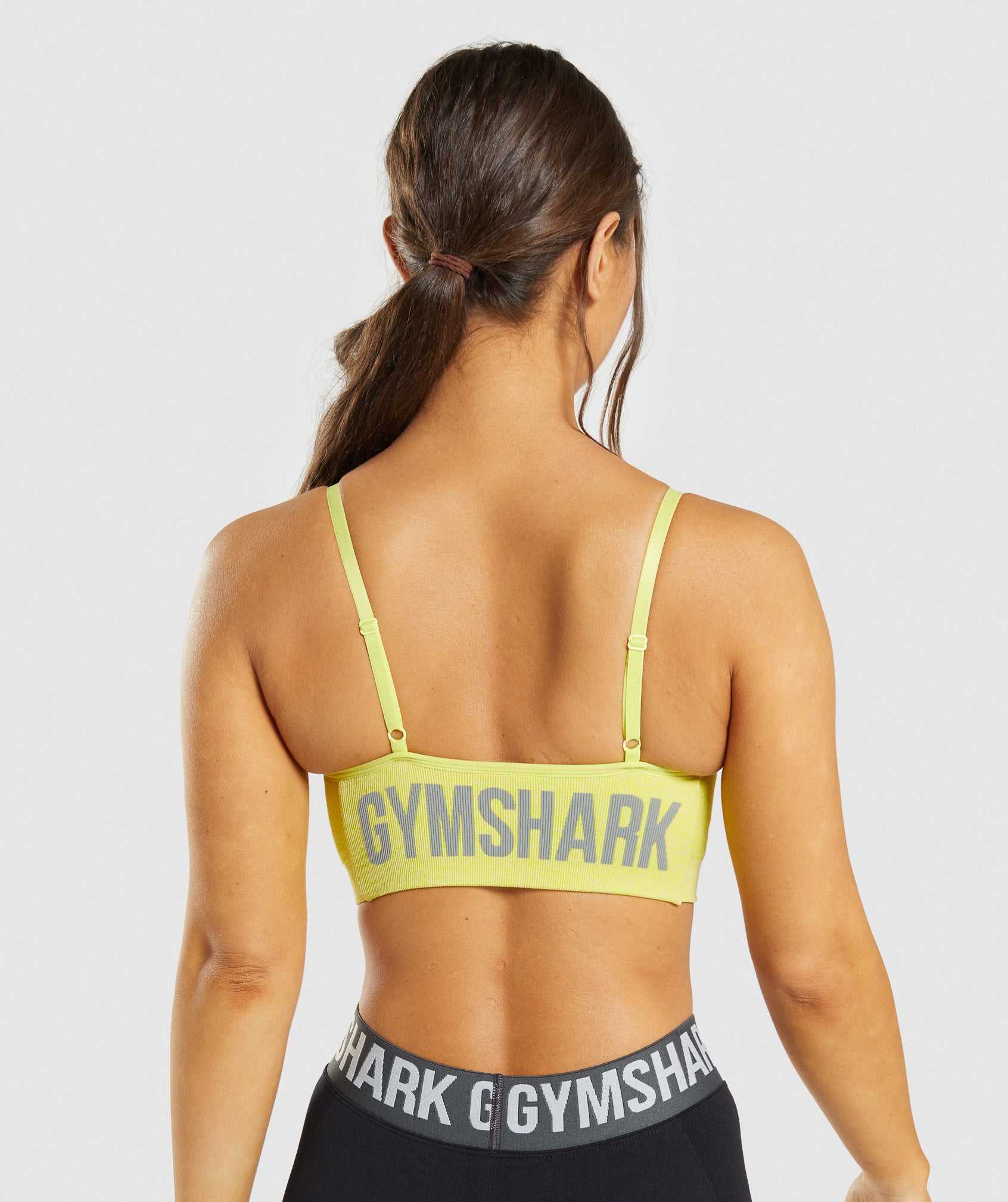 Yellow Gymshark Flex Strappy Women's Sports Bra | KZUPEN917