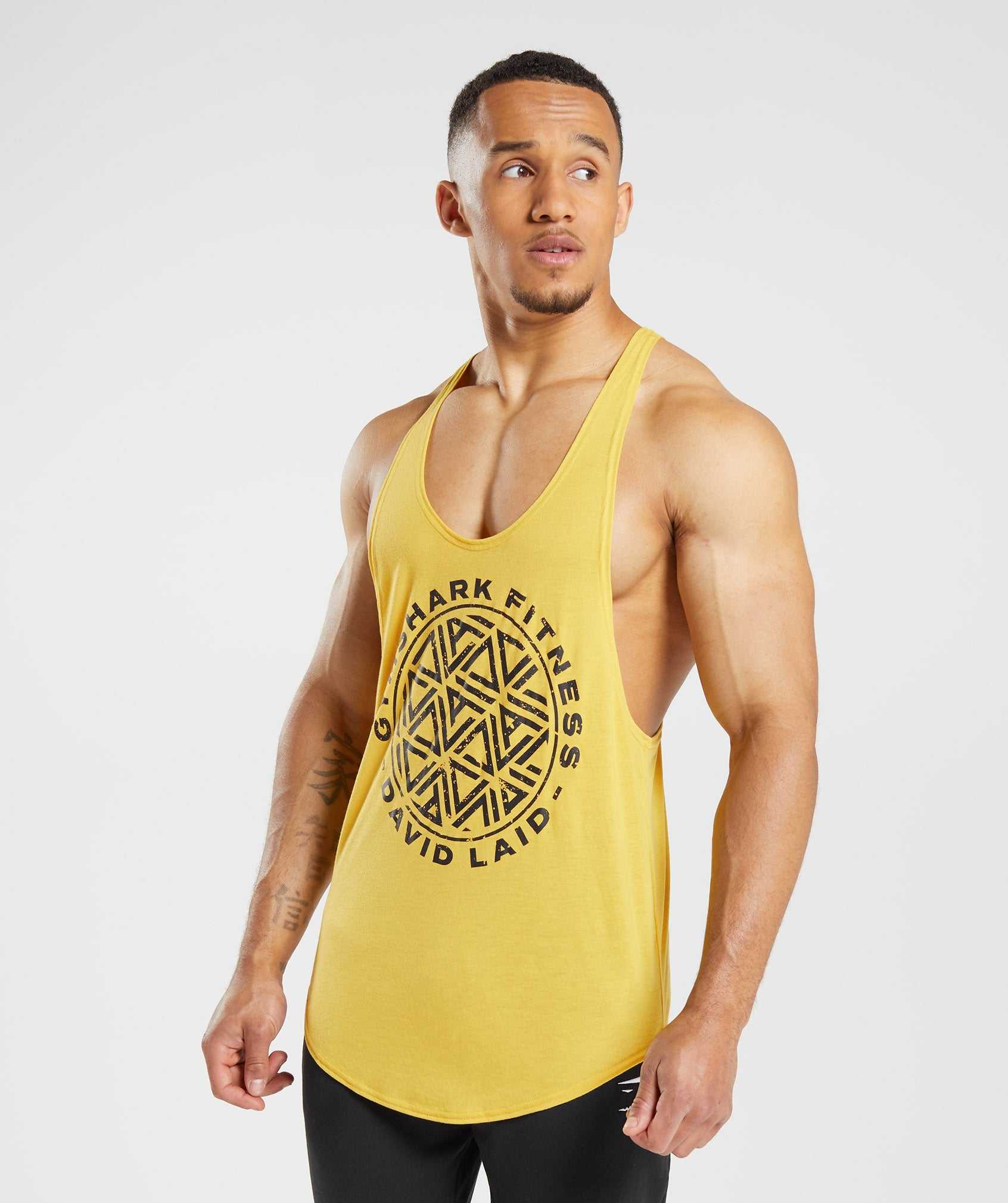 Yellow Gymshark GS x David Laid Men\'s Vest | GPQIDN549