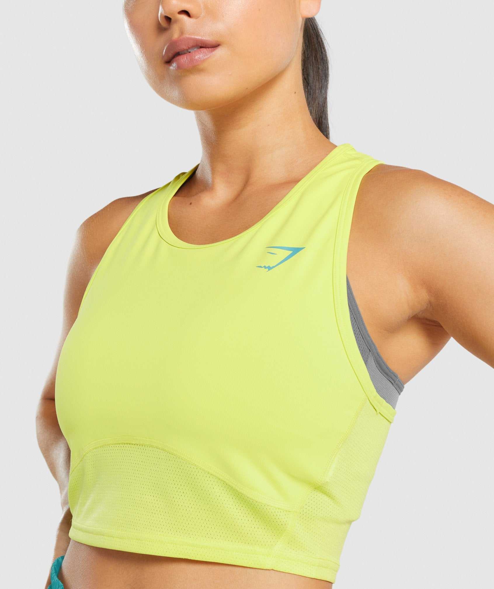 Yellow Gymshark Pulse Crop Women's Tanks | JUYELF510