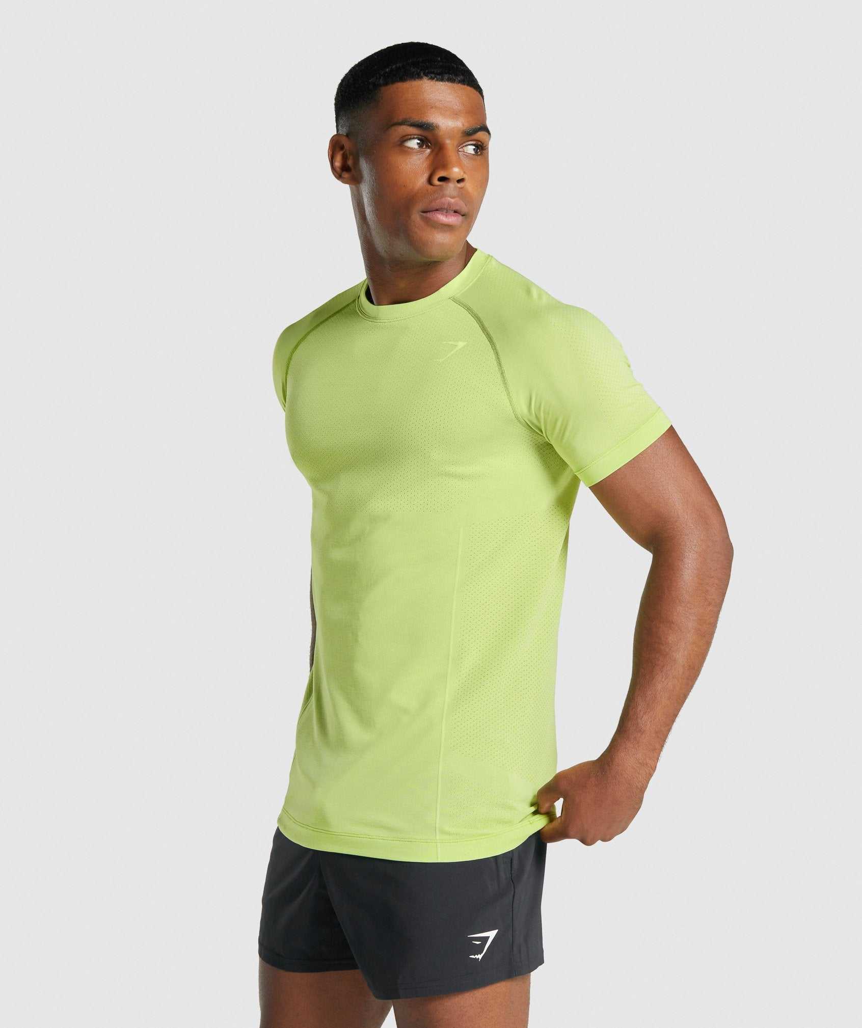 Yellow Gymshark Vital Light Seamless Men's T Shirts | RKUFAD936