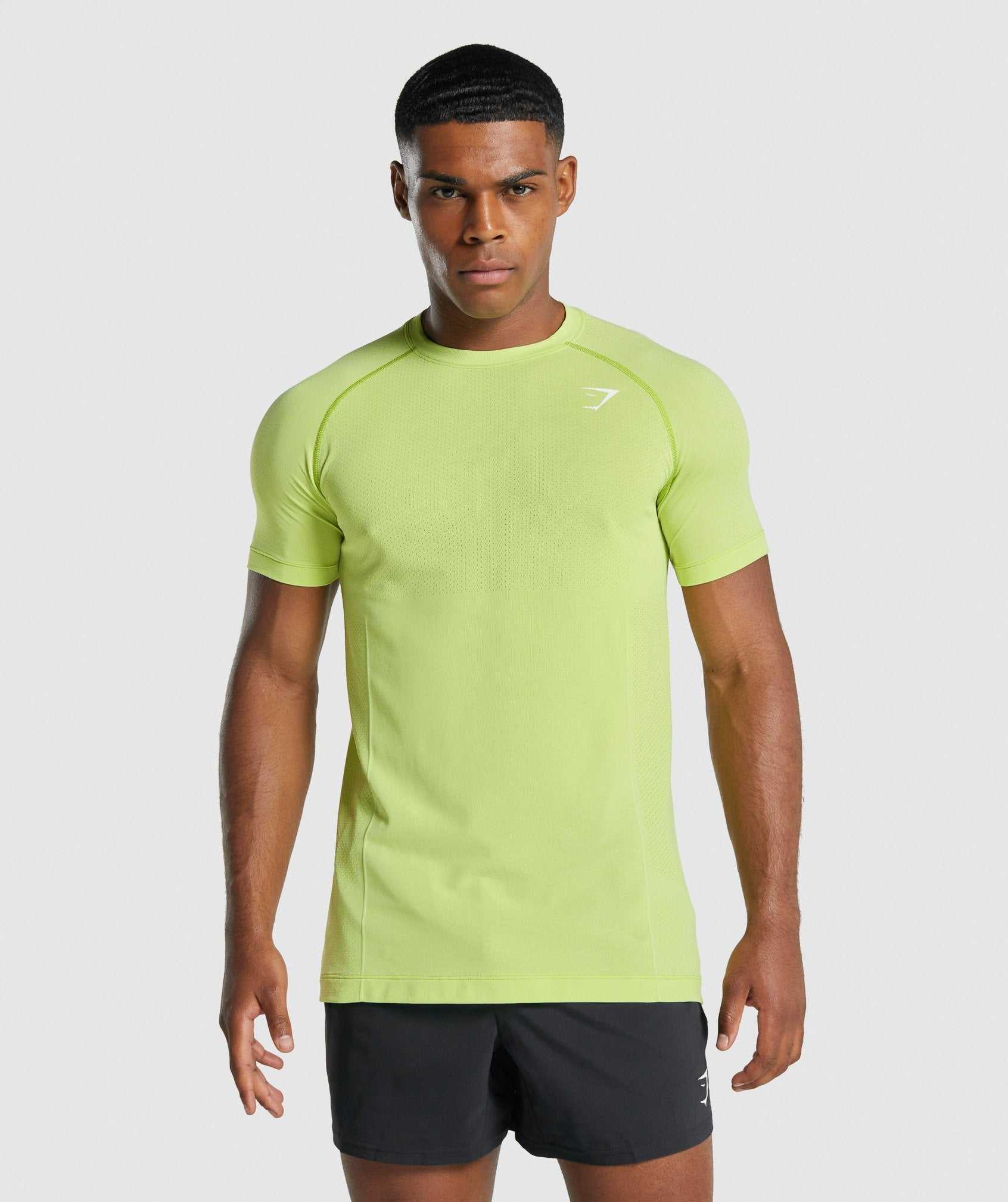 Yellow Gymshark Vital Light Seamless Men\'s T Shirts | RKUFAD936